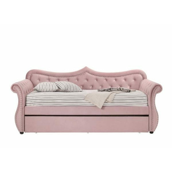 ACME Adkins Pink Velvet Daybed and Trundle 39420