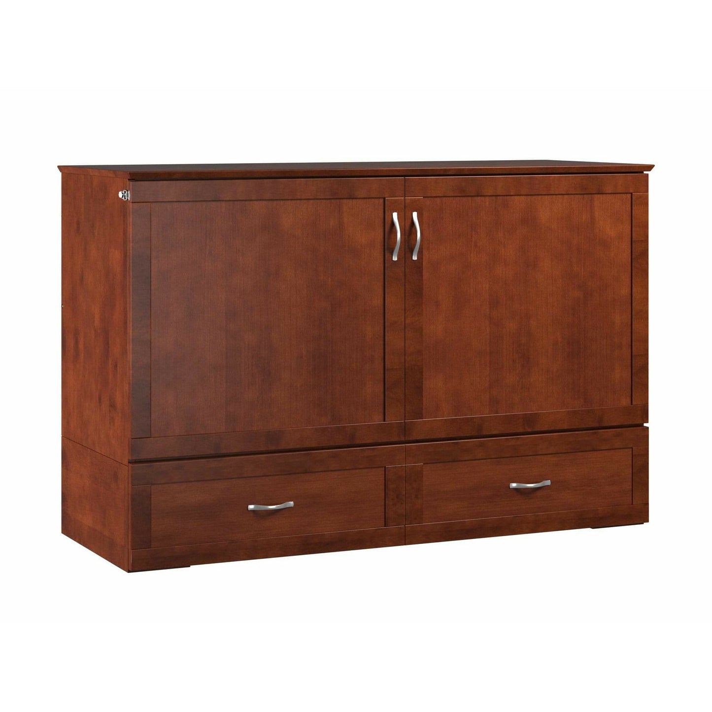 Atlantic Furniture Murphy Bed Chest Walnut Hamilton Murphy Bed Chest Queen Grey with Charging Station