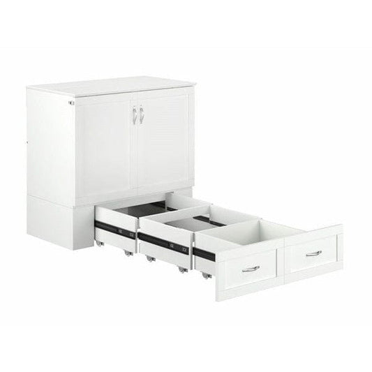 AFI Furnishings Hamilton Murphy Bed Chest Twin Extra Long White with Charging Station AC621142