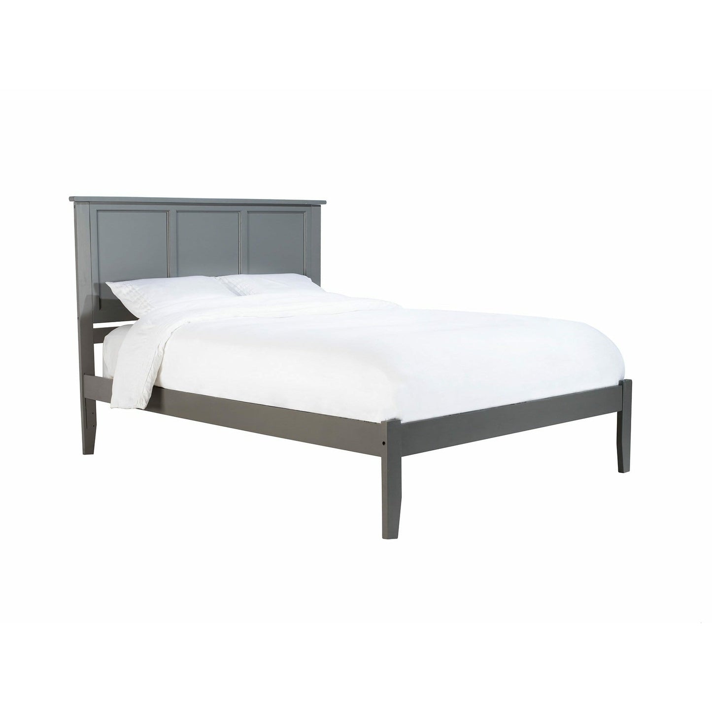 Atlantic Furniture Bed Grey Madison King Platform Bed with Open Foot Board in Espresso