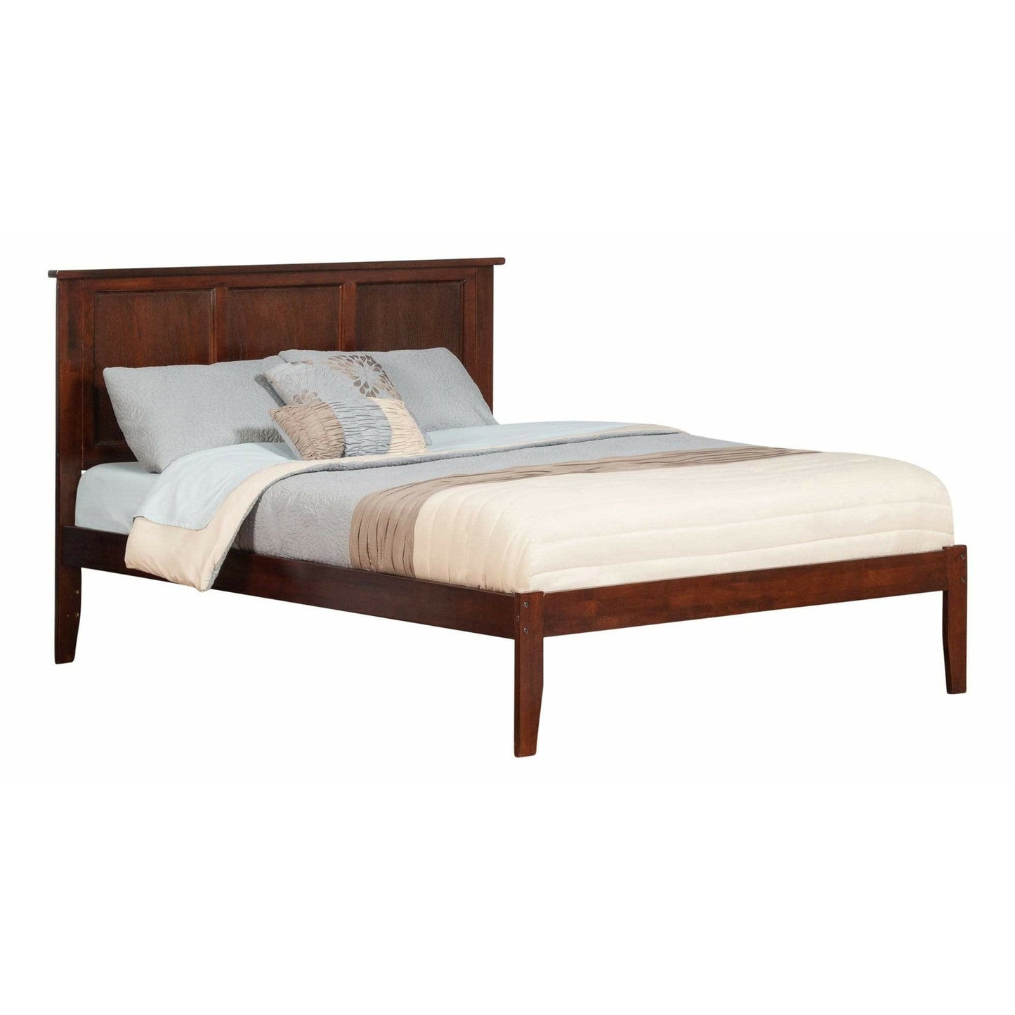 Atlantic Furniture Bed Walnut Madison King Platform Bed with Open Foot Board in Espresso