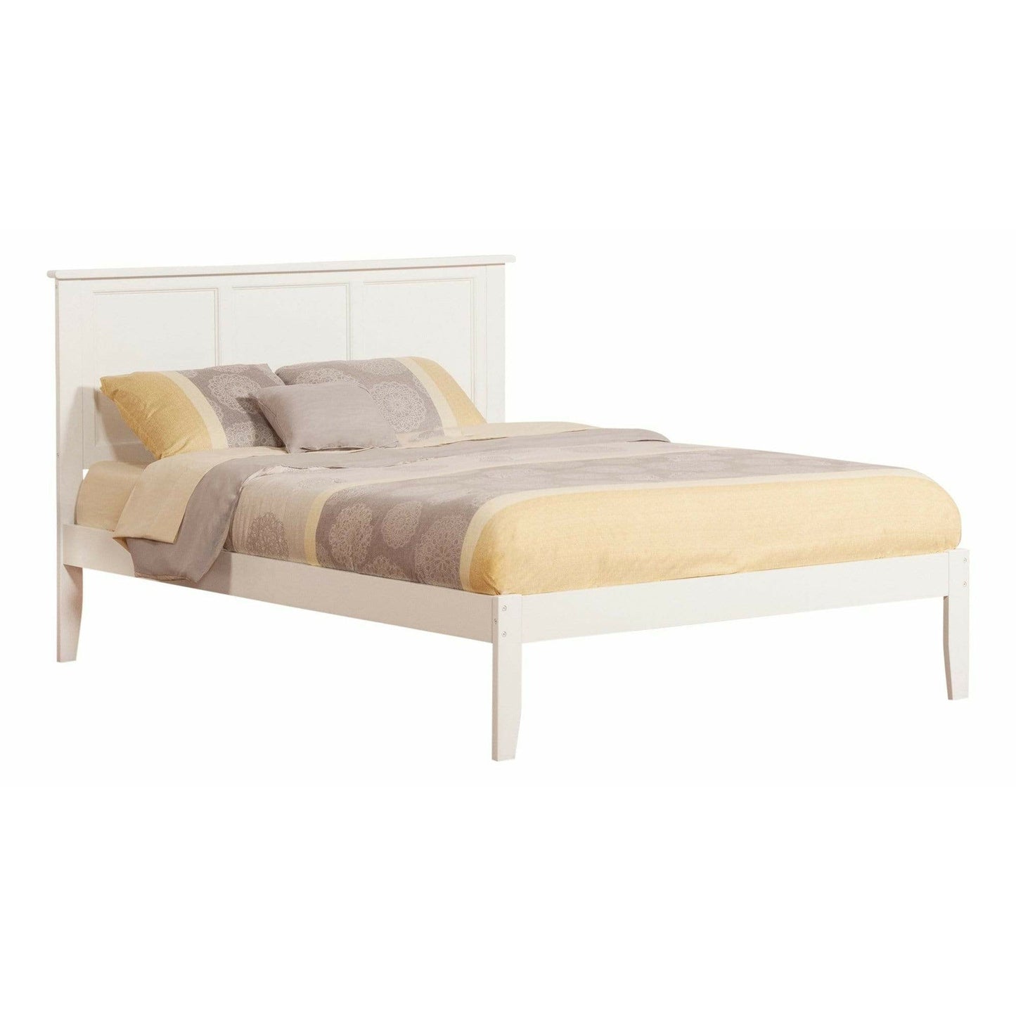 Atlantic Furniture Bed White Madison King Platform Bed with Open Foot Board in Espresso