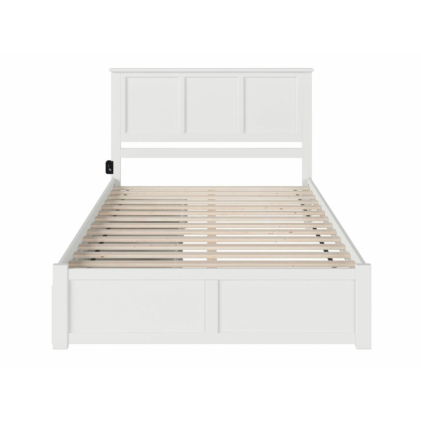 Atlantic Furniture Bed Madison Queen Platform Bed with Flat Panel Foot Board and 2 Urban Bed Drawers in Espresso