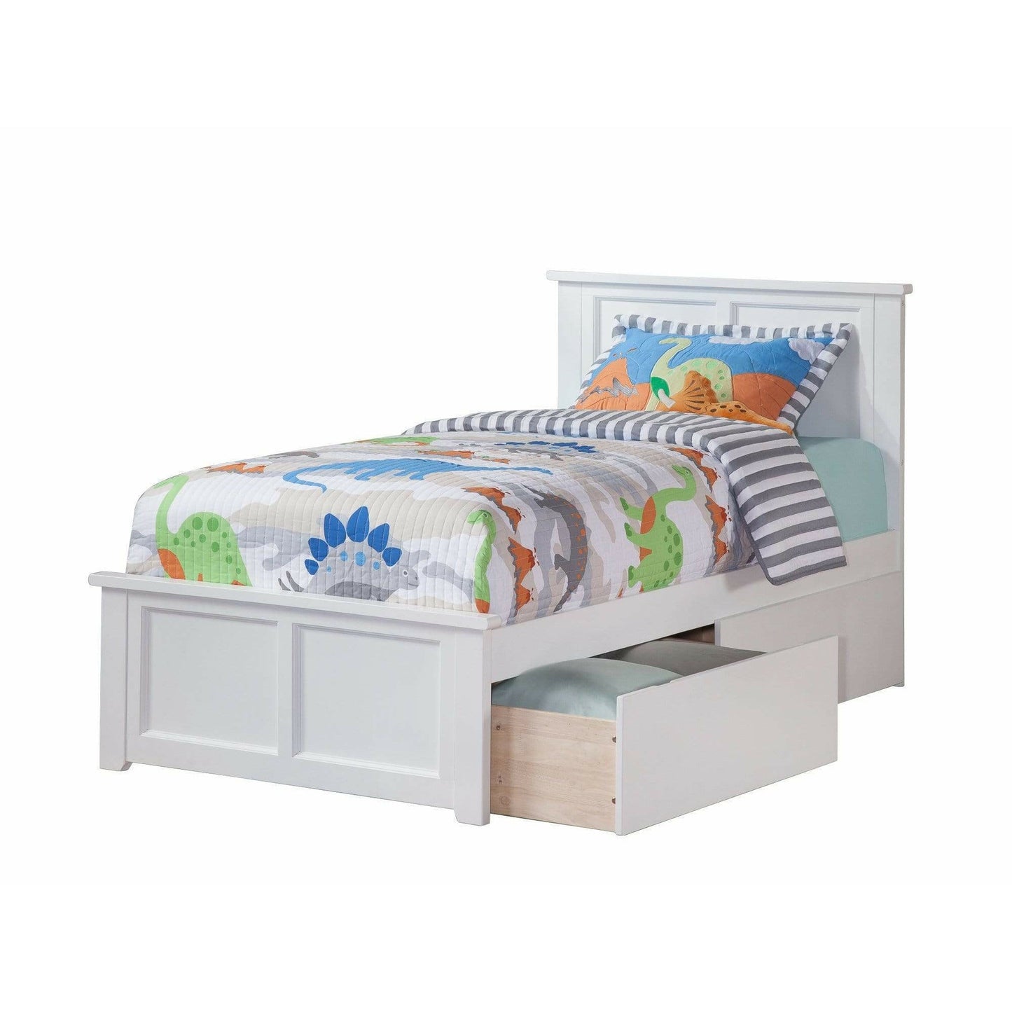 Atlantic Furniture Bed Madison Twin XL Platform Bed with Matching Foot Board with 2 Urban Bed Drawers in Espresso