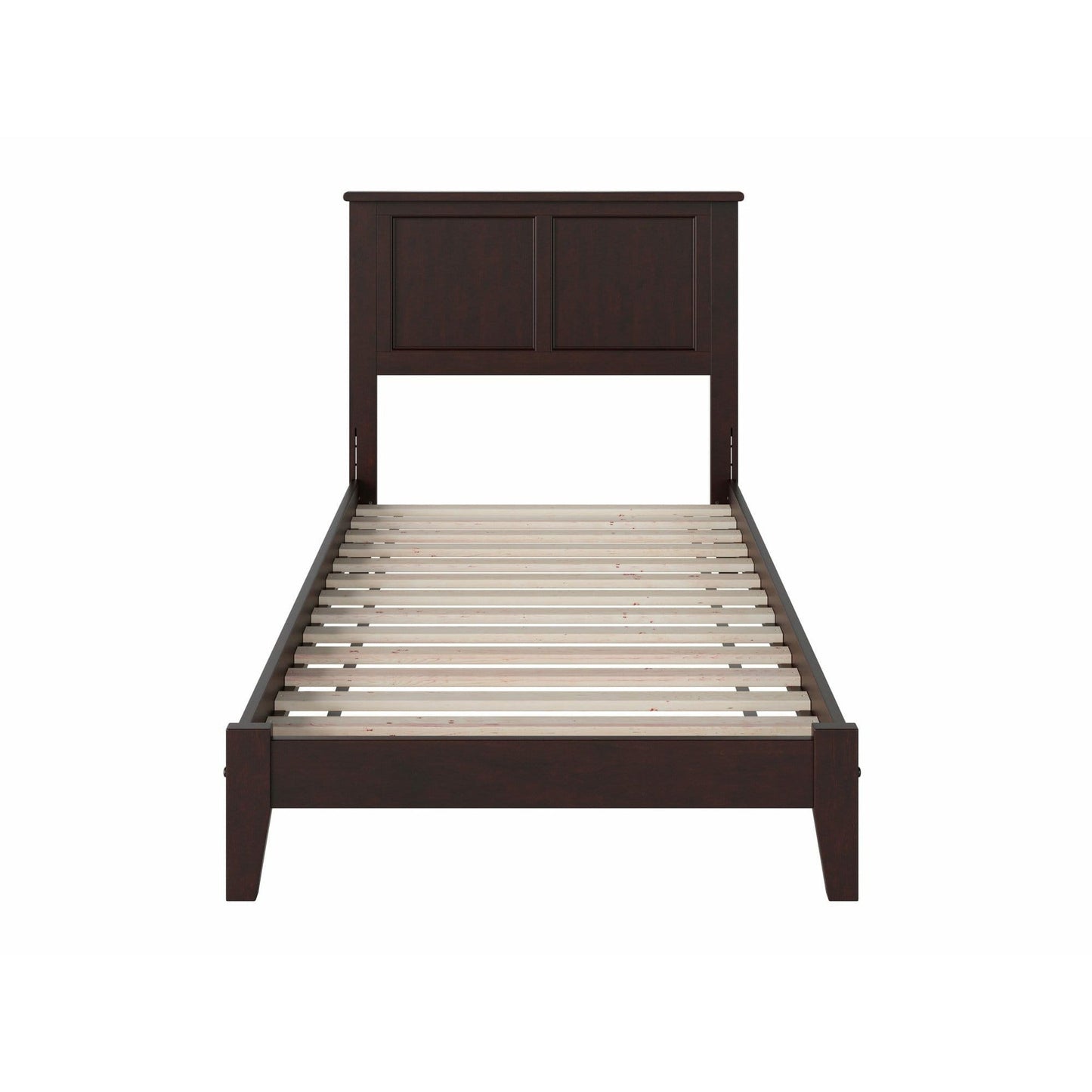 Atlantic Furniture Bed Madison Twin Platform Bed with Open Foot Board in Espresso
