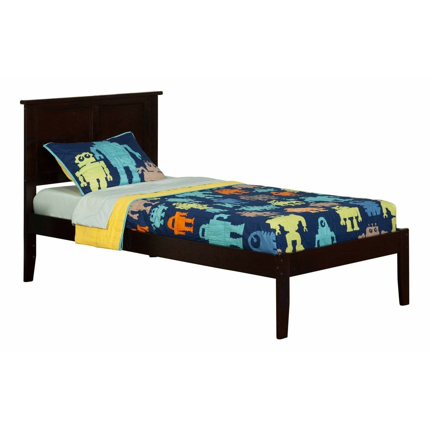 Atlantic Furniture Bed Espresso Madison Twin Platform Bed with Open Foot Board in Espresso