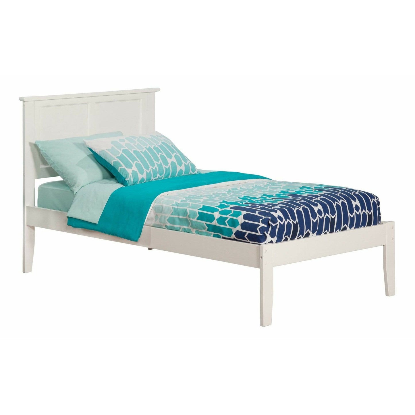 Atlantic Furniture Bed White Madison Twin Platform Bed with Open Foot Board in Espresso