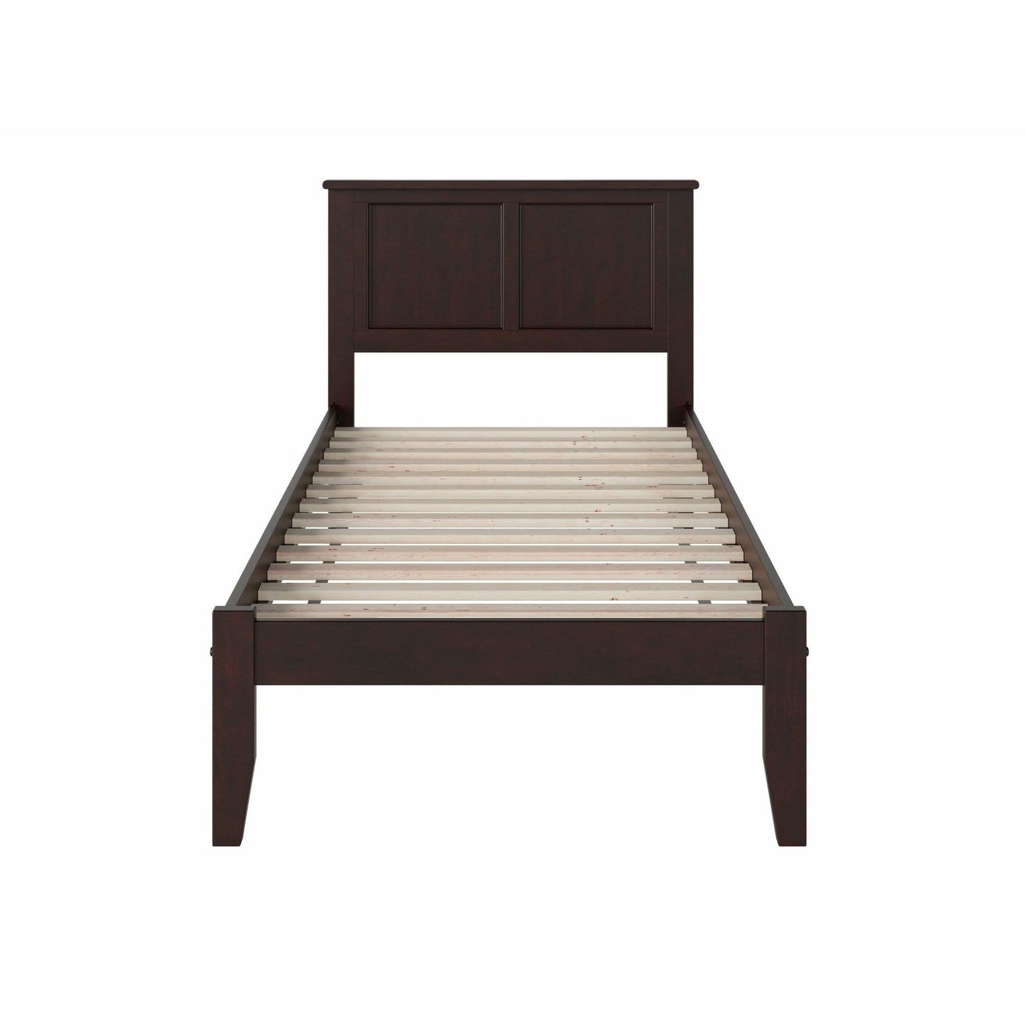 Atlantic Furniture Bed Madison Twin XL Platform Bed with Open Foot Board in Espresso