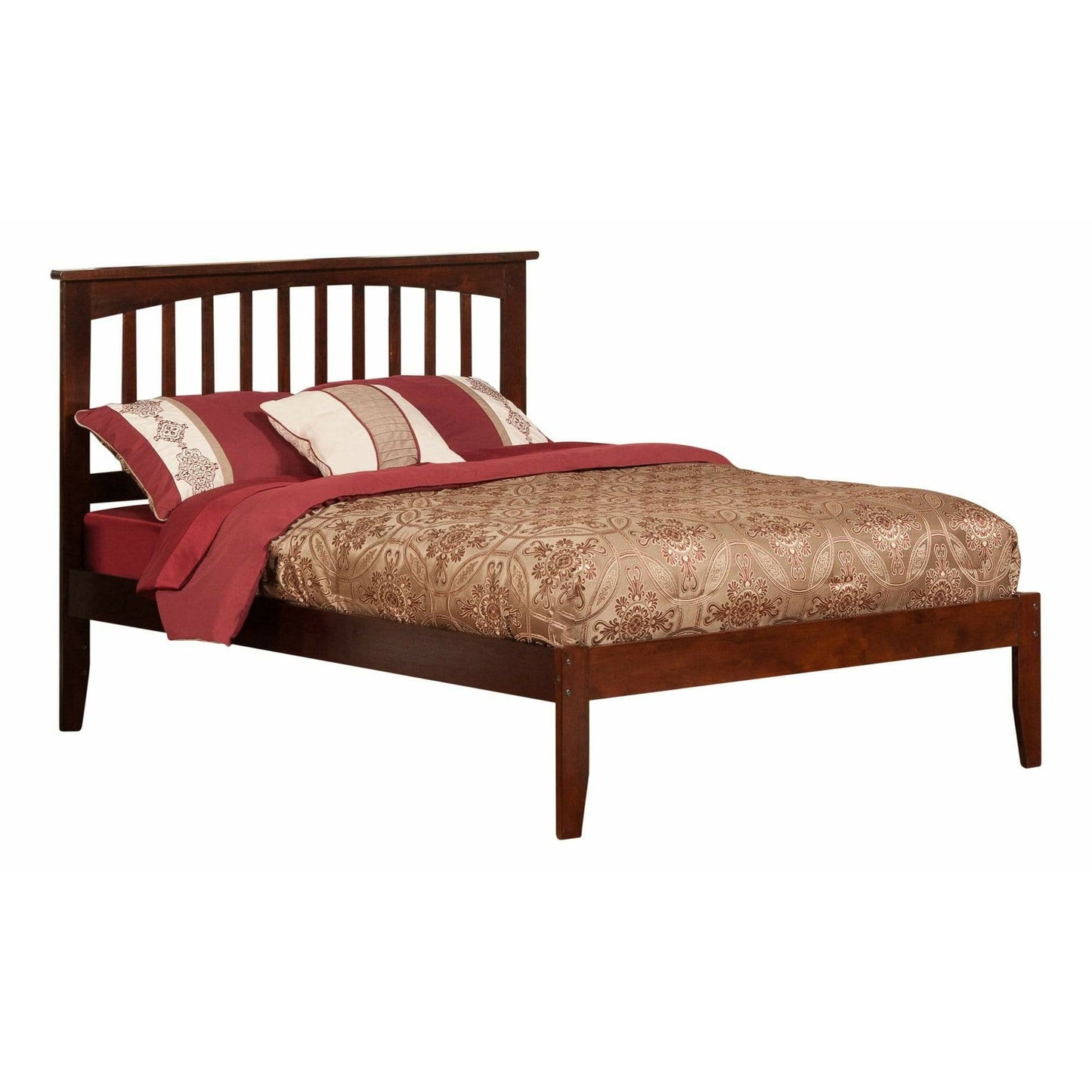 Atlantic Furniture Bed Mission Full Platform Bed with Open Foot Board in Espresso