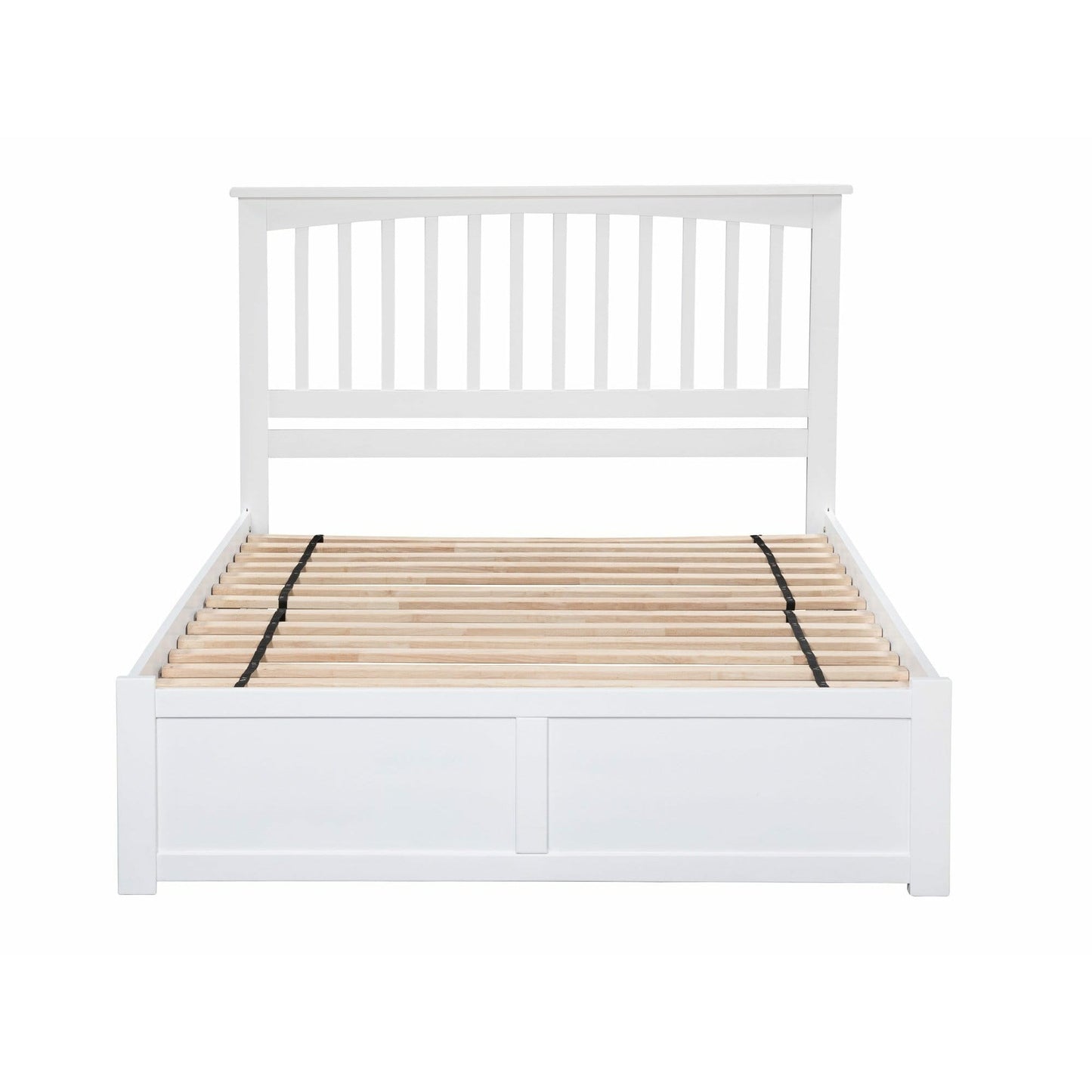 Atlantic Furniture Bed Mission King Platform Bed with Flat Panel Foot Board and 2 Urban Bed Drawers in Espresso