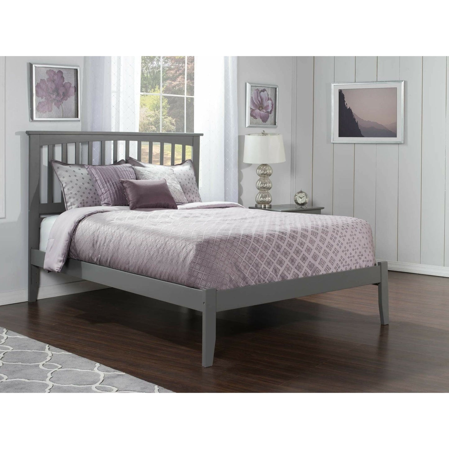 Atlantic Furniture Bed Mission King Platform Bed with Open Foot Board in Espresso