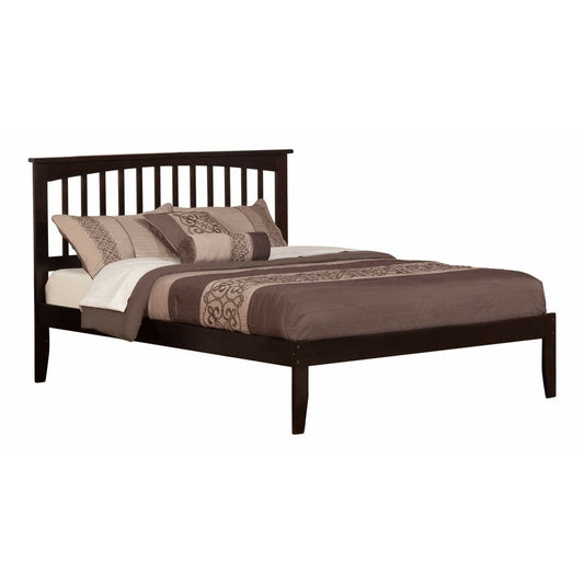 Atlantic Furniture Bed Mission Queen Platform Bed with Open Foot Board in Espresso