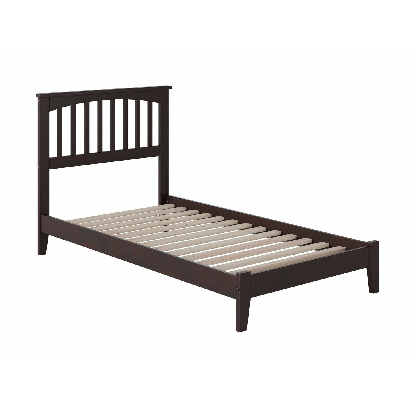 Atlantic Furniture Bed Mission Twin XL Platform Bed with Open Foot Board in Espresso