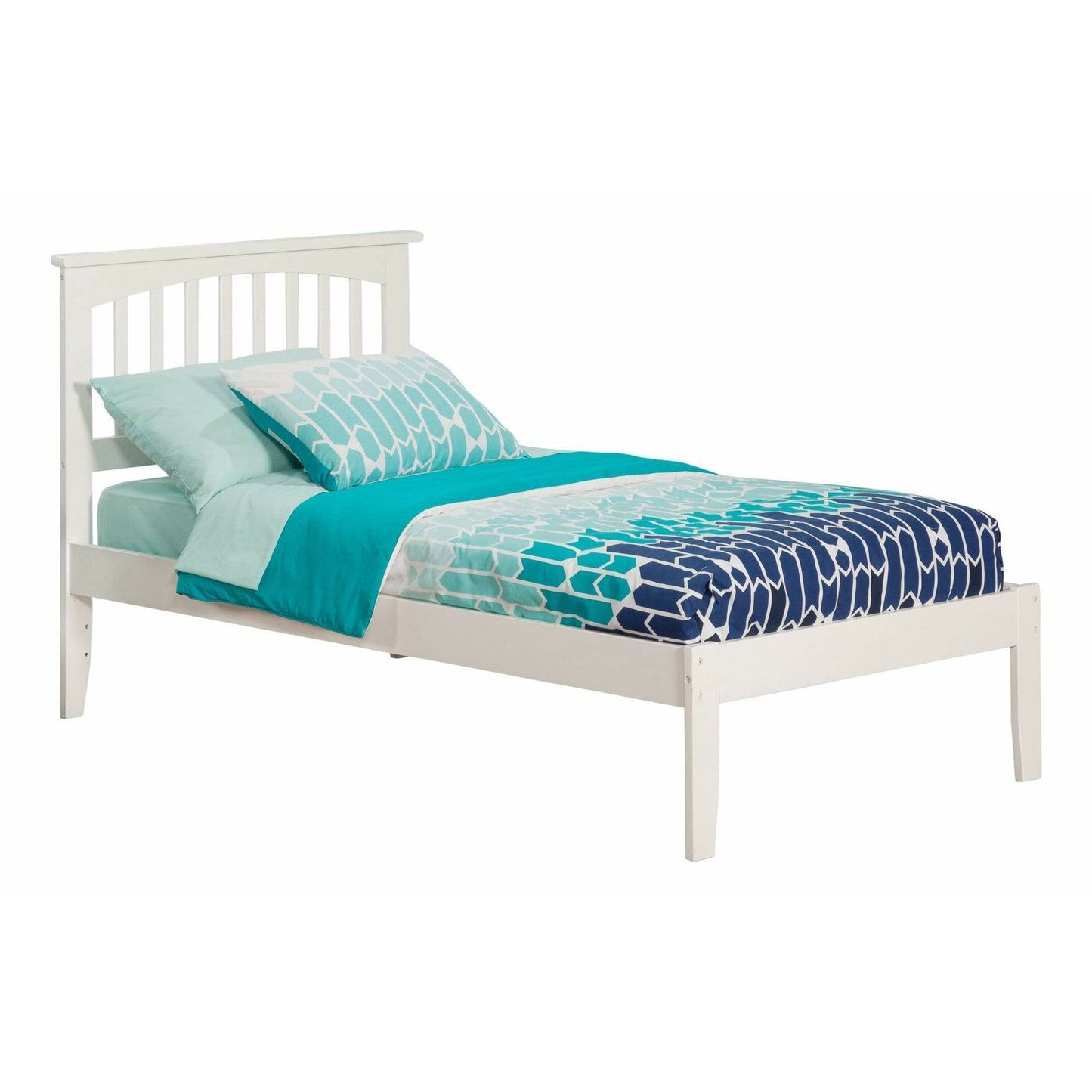 Atlantic Furniture Bed white Mission Twin XL Platform Bed with Open Foot Board in Espresso