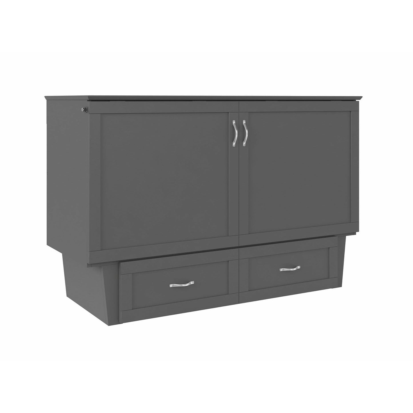 Atlantic Furniture Murphy Bed Chest Grey Monroe Murphy Bed Chest Queen Atlantic Grey with Charging Station and Mattress