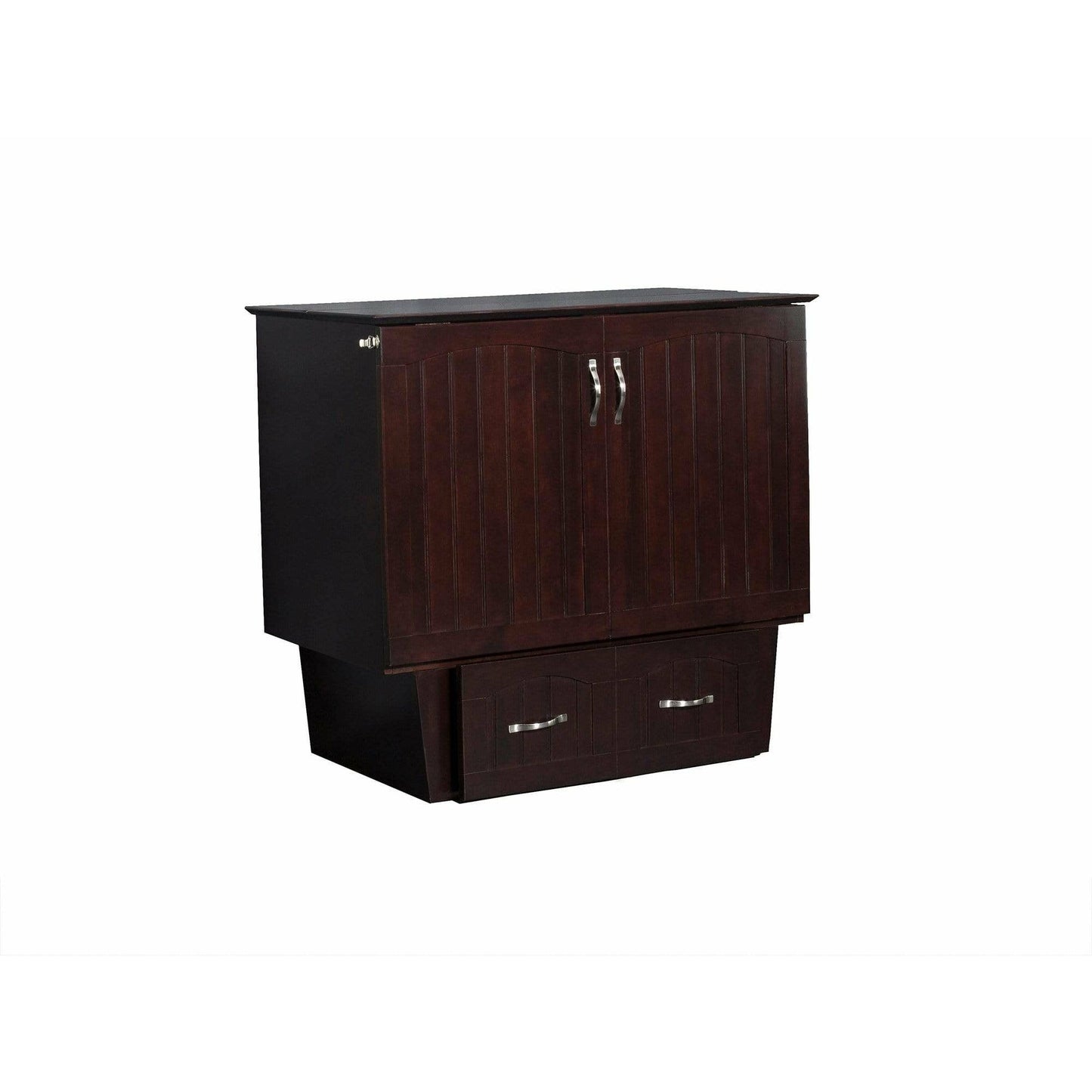 Atlantic Furniture Murphy Bed Chest Nantucket Murphy Bed Chest Twin Espresso with Charging Station & Cool Soft Mattress