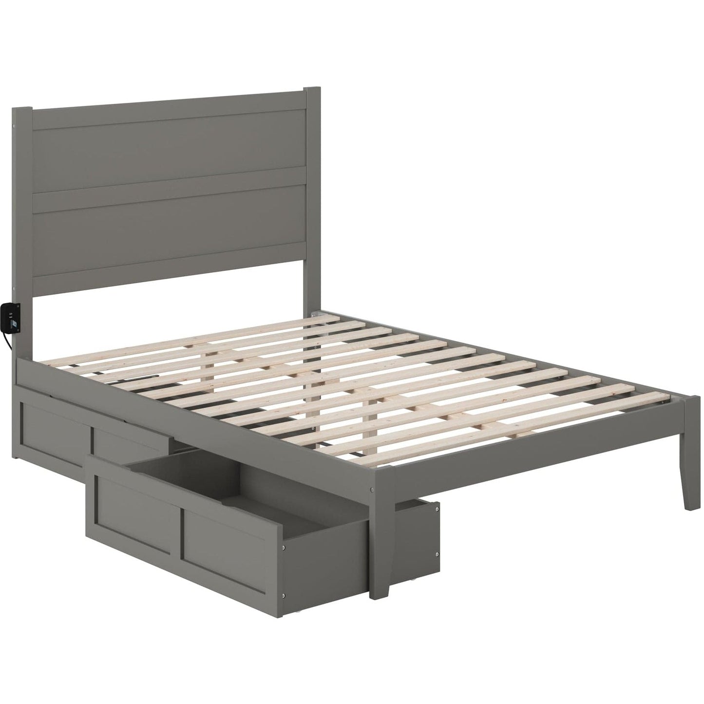 AFI Furnishings NoHo Full Bed with 2 Drawers in Grey AG9113339