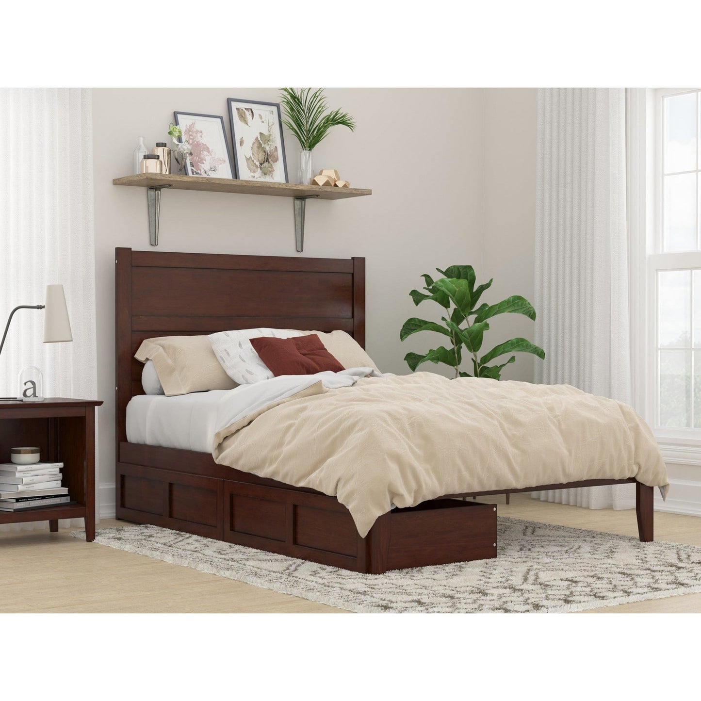 AFI Furnishings NoHo Full Bed with 2 Drawers in Walnut AG9113334