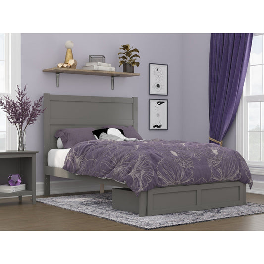 AFI Furnishings NoHo Full Bed with Foot Drawer in Grey AG9112339