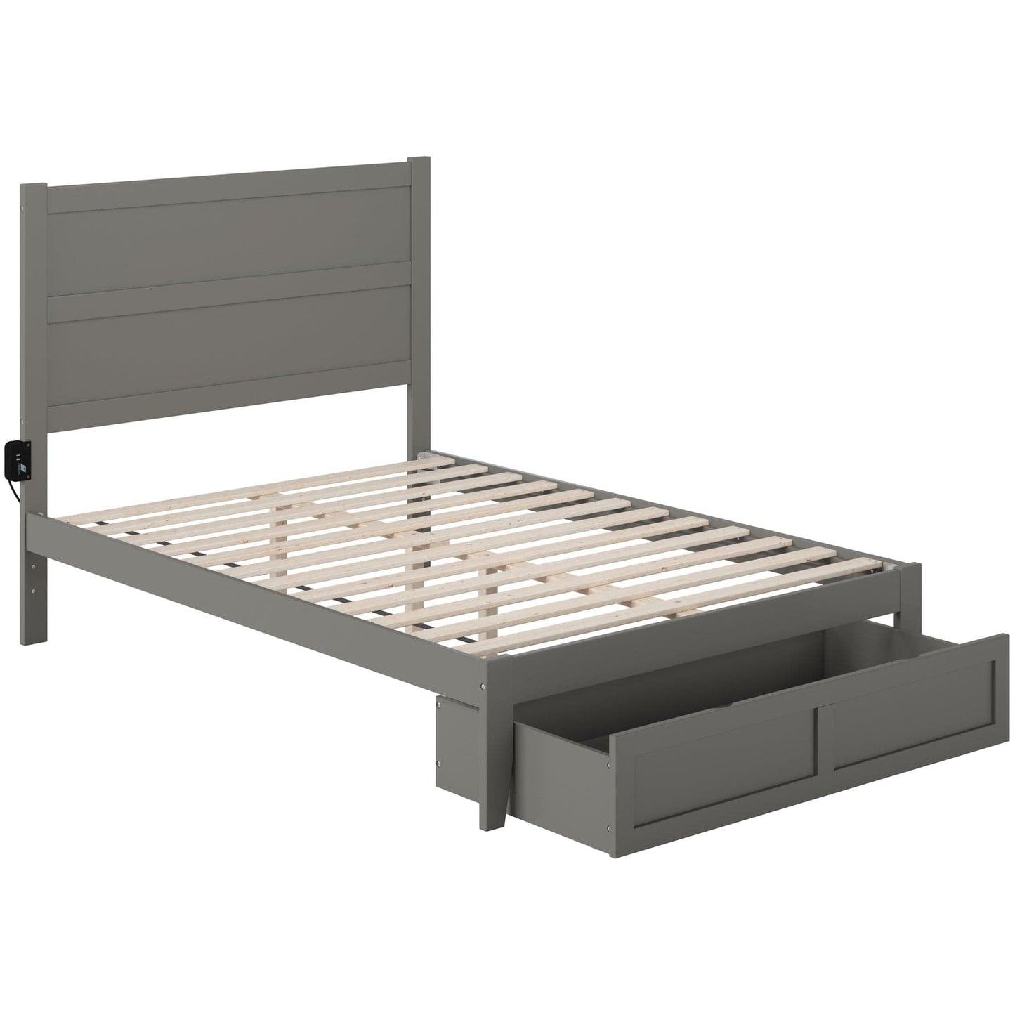 AFI Furnishings NoHo Full Bed with Foot Drawer in Grey AG9112339