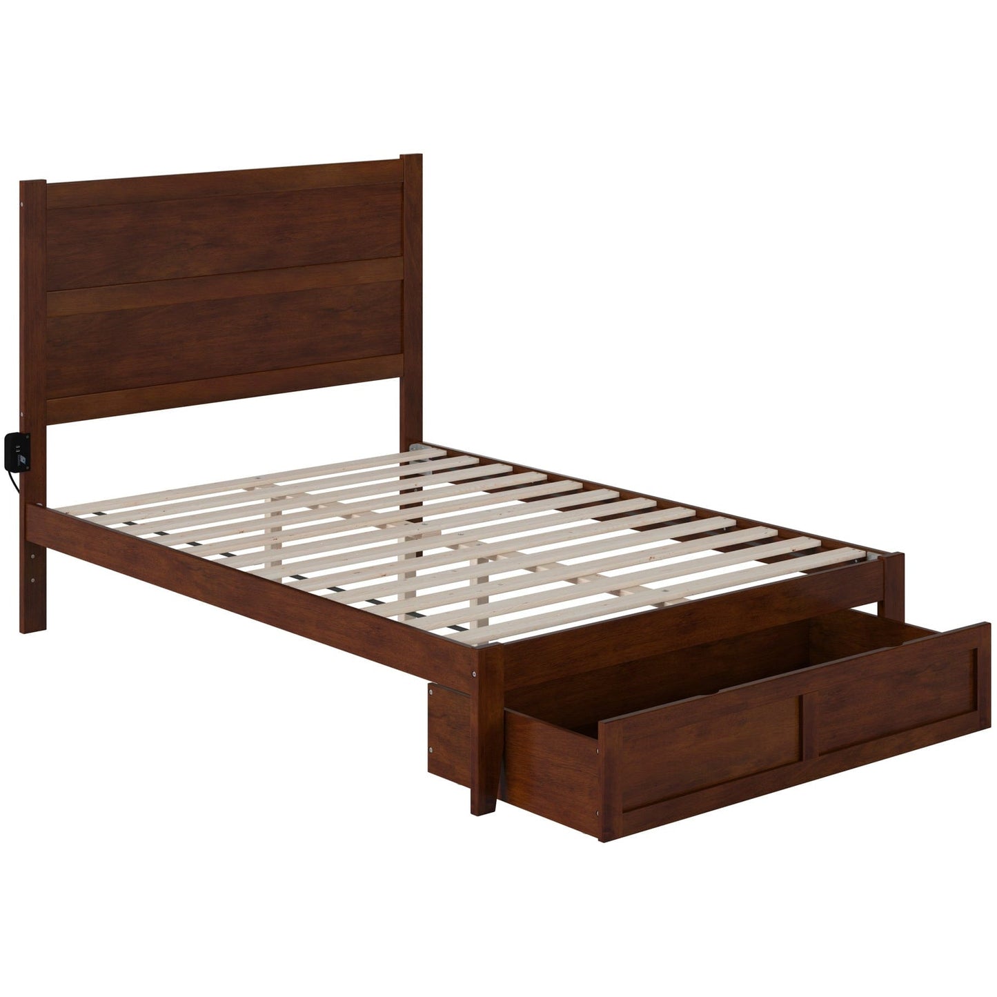 AFI Furnishings NoHo Full Bed with Foot Drawer in Walnut AG9112334