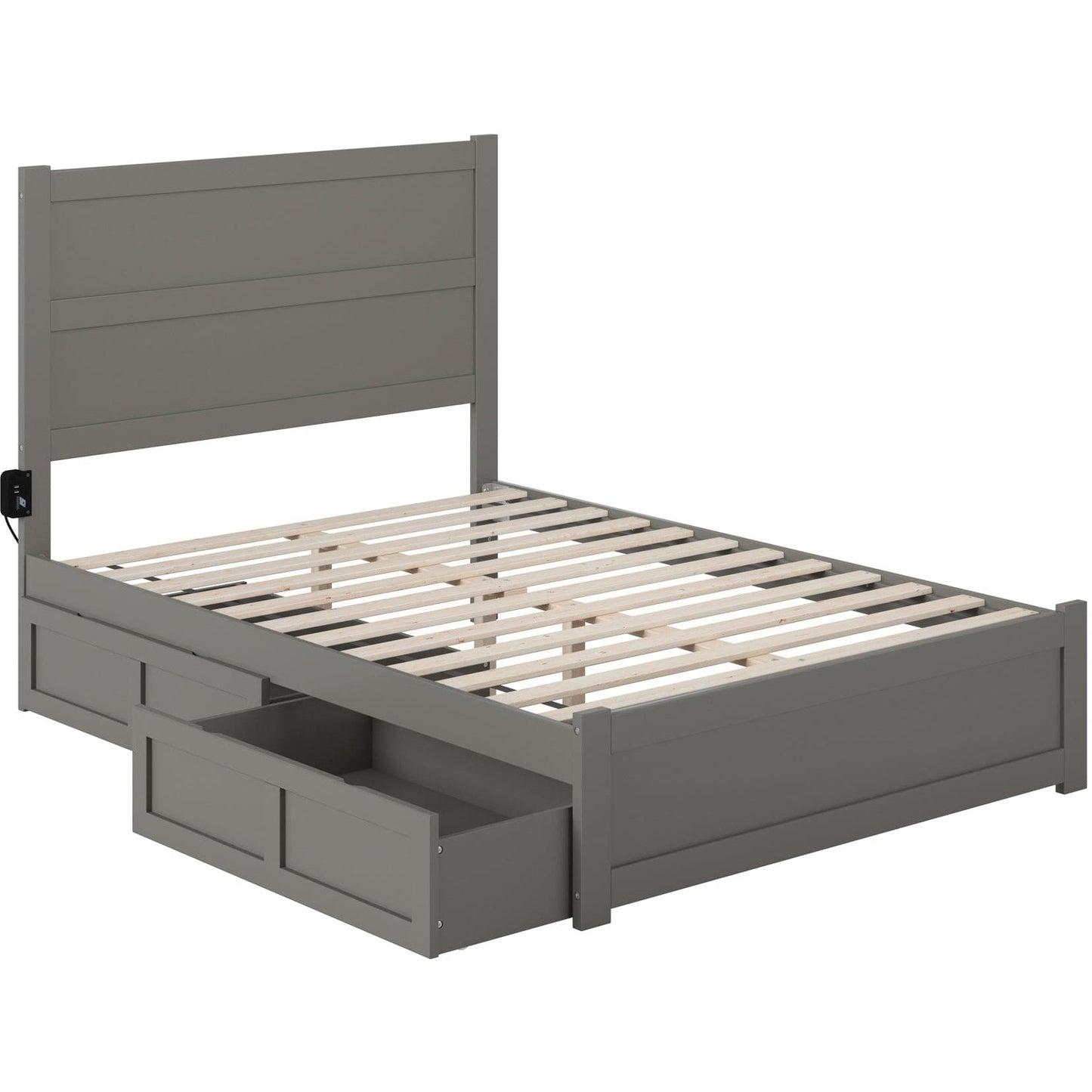 AFI Furnishings NoHo Full Bed with Footboard and 2 Drawers in Grey AG9163339