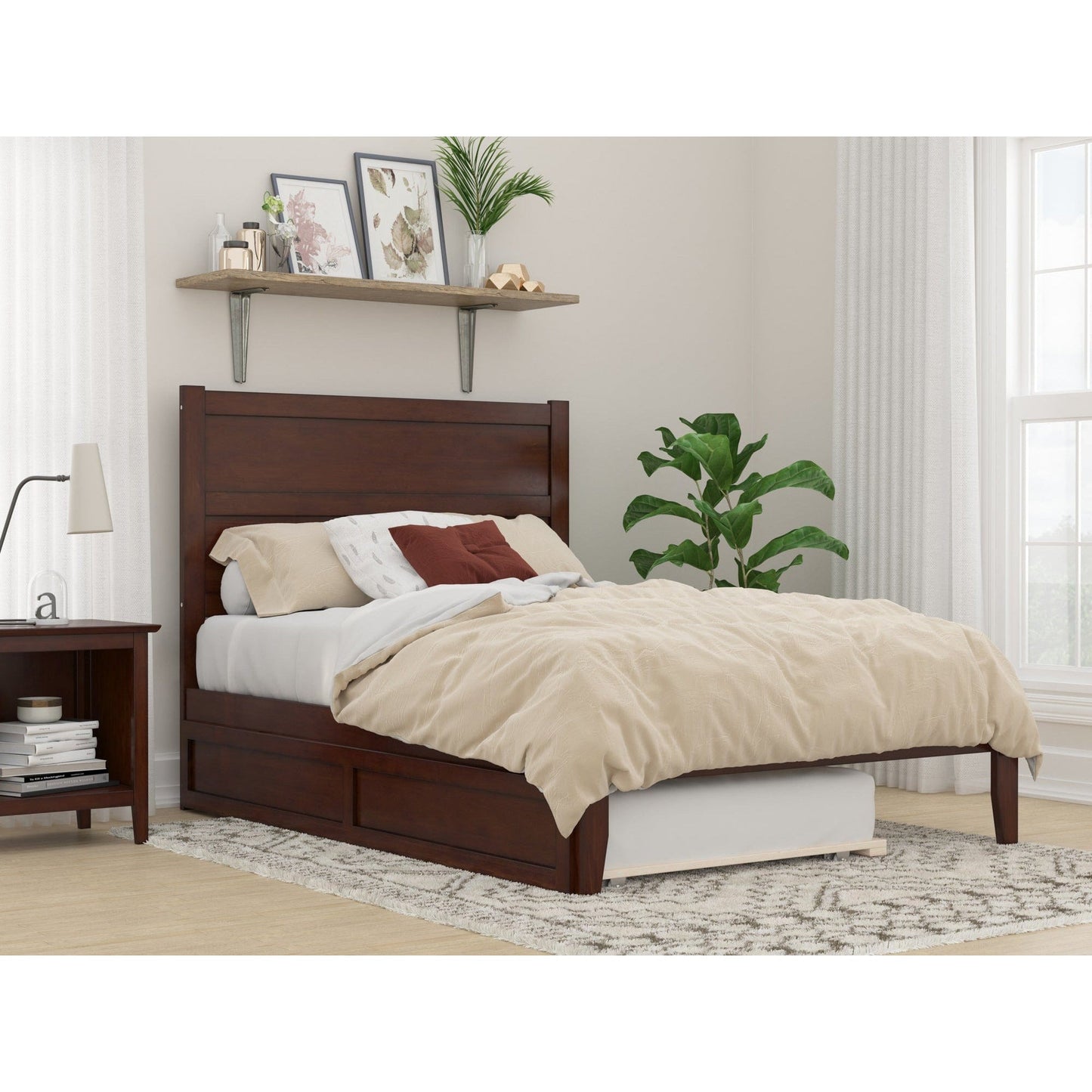 AFI Furnishings NoHo Full Bed with Twin Trundle in Walnut AG9111234