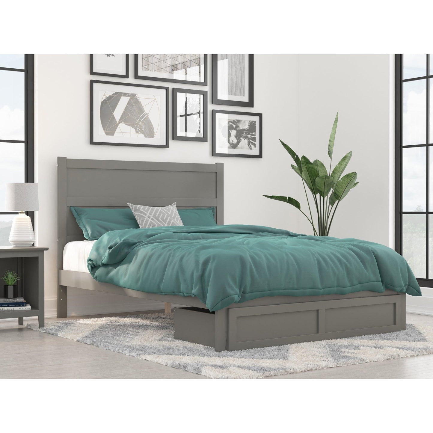 AFI Furnishings NoHo Queen Bed with Foot Drawer in Grey AG9112449