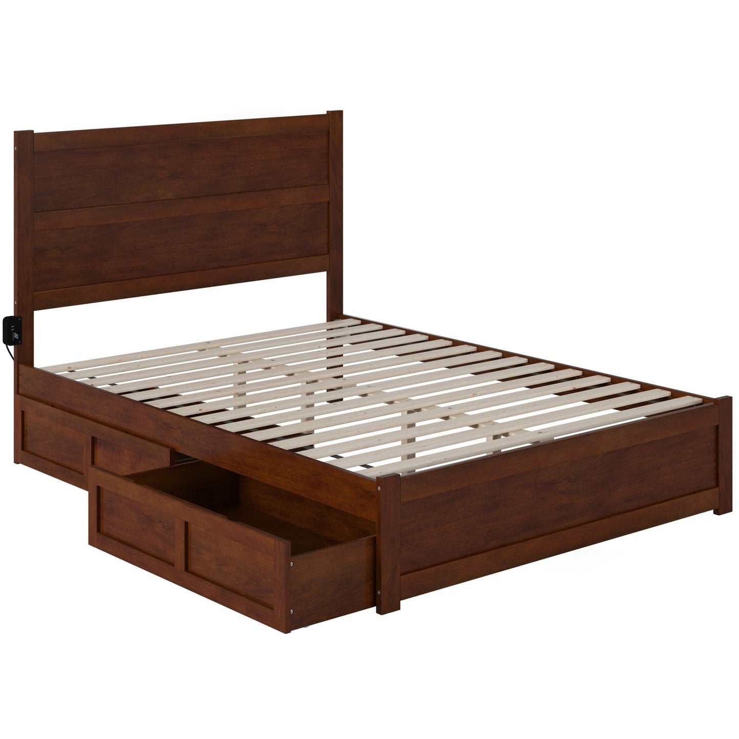 AFI Furnishings NoHo Queen Bed with Footboard and 2 Drawers in Walnut AG9163444