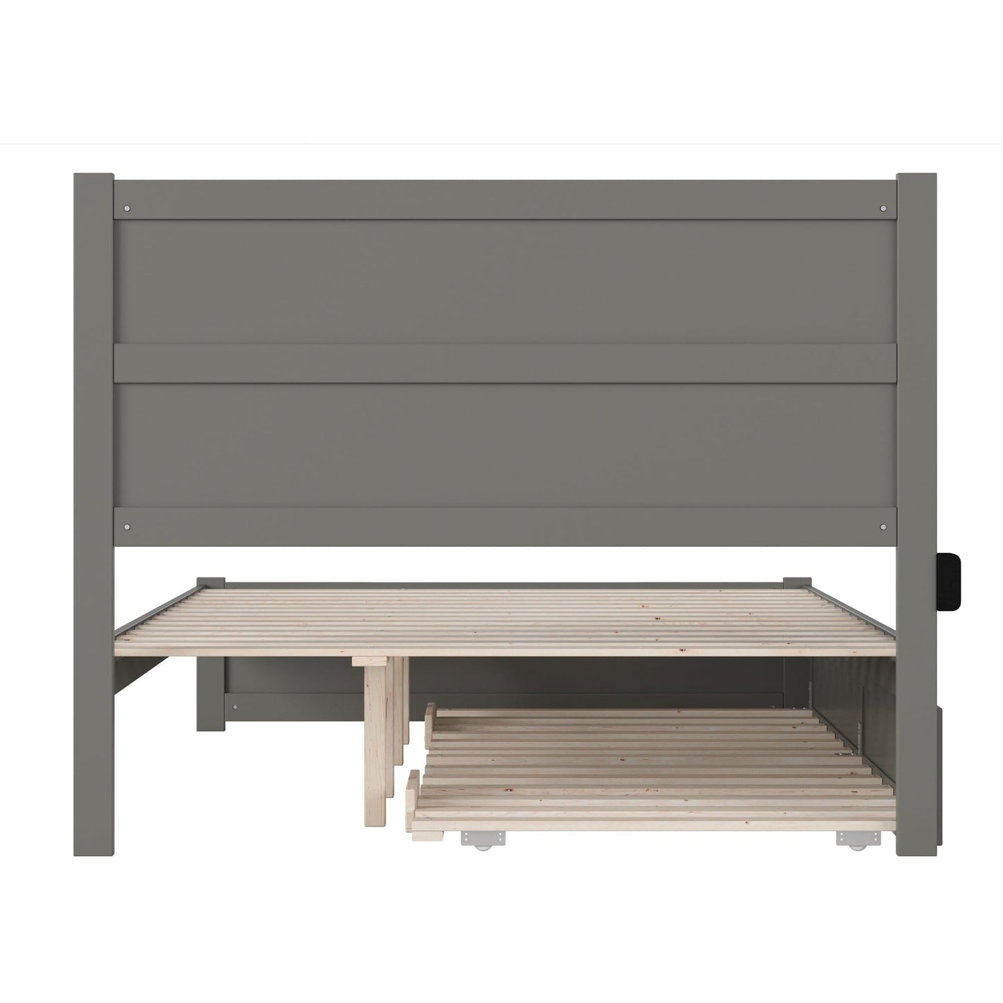 AFI Furnishings NoHo Queen Bed with Footboard and Twin Extra Long Trundle in Grey AG9161149