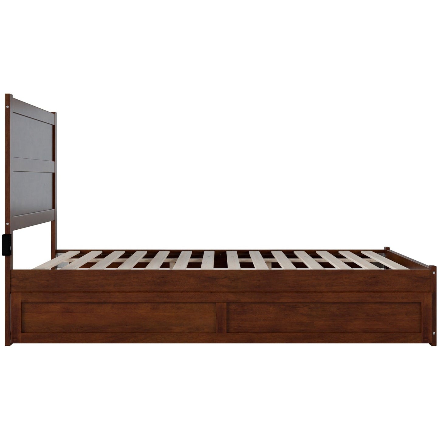 AFI Furnishings NoHo Queen Bed with Footboard and Twin Extra Long Trundle in Walnut AG9161144