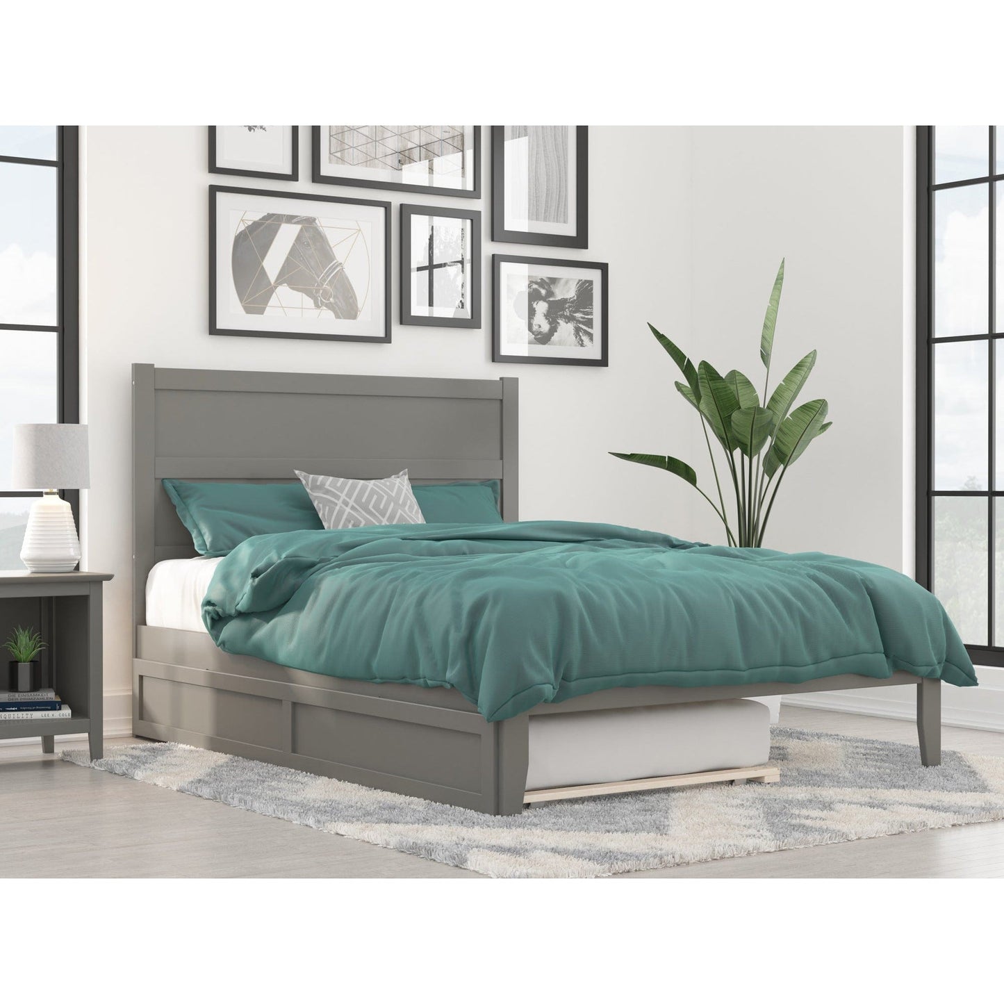 AFI Furnishings NoHo Queen Bed with Twin Extra Long Trundle in Grey AG9111149