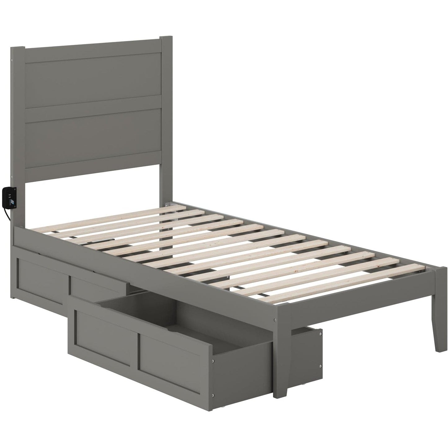 AFI Furnishings NoHo Twin Bed with 2 Drawers in Grey AG9113329