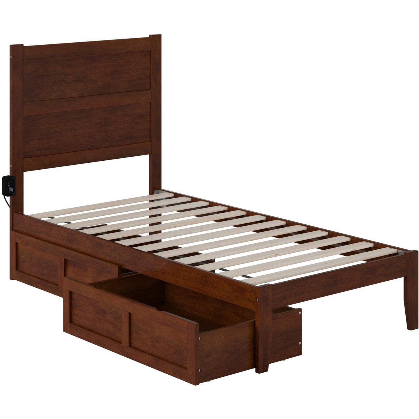 AFI Furnishings NoHo Twin Bed with 2 Drawers in Walnut AG9113324