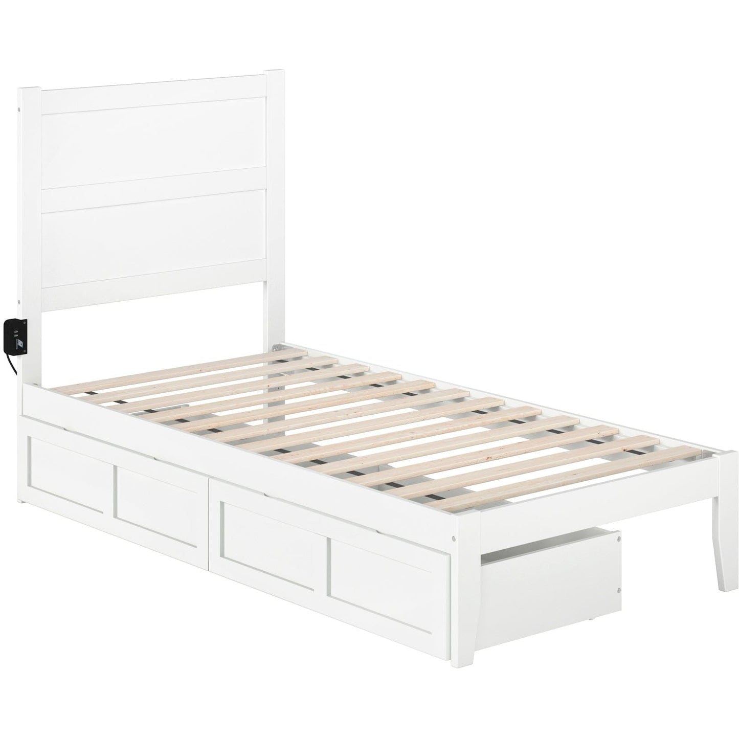 AFI Furnishings NoHo Twin Bed with 2 Drawers in White AG9113322