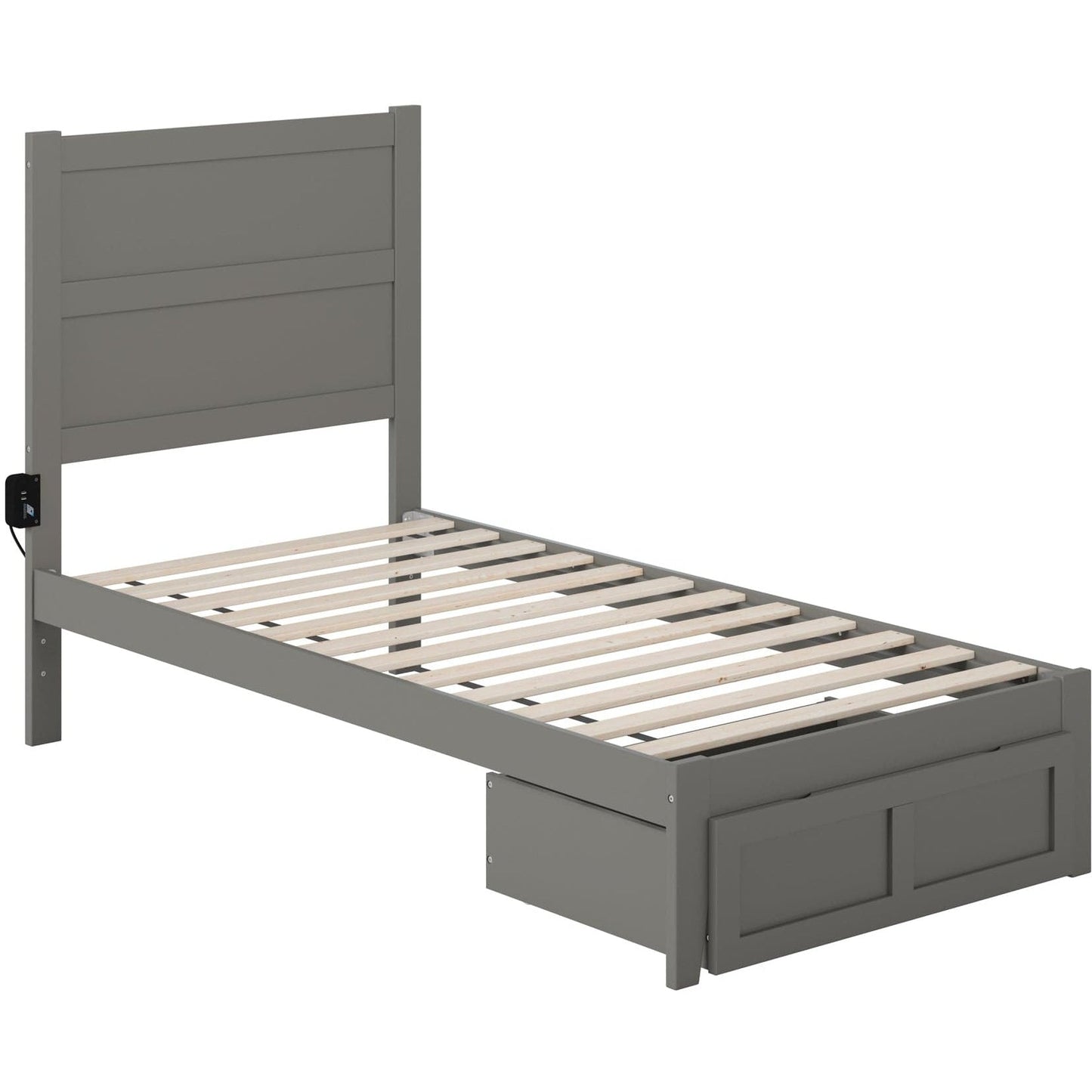 AFI Furnishings NoHo Twin Bed with Foot Drawer in Grey AG9112229