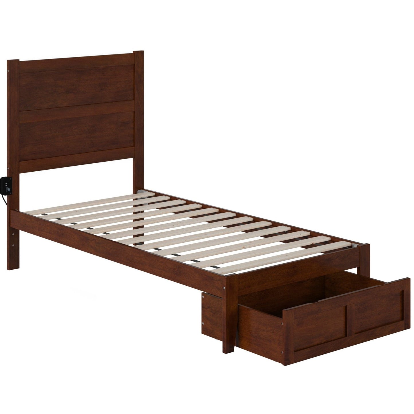 AFI Furnishings NoHo Twin Bed with Foot Drawer in Walnut AG9112224