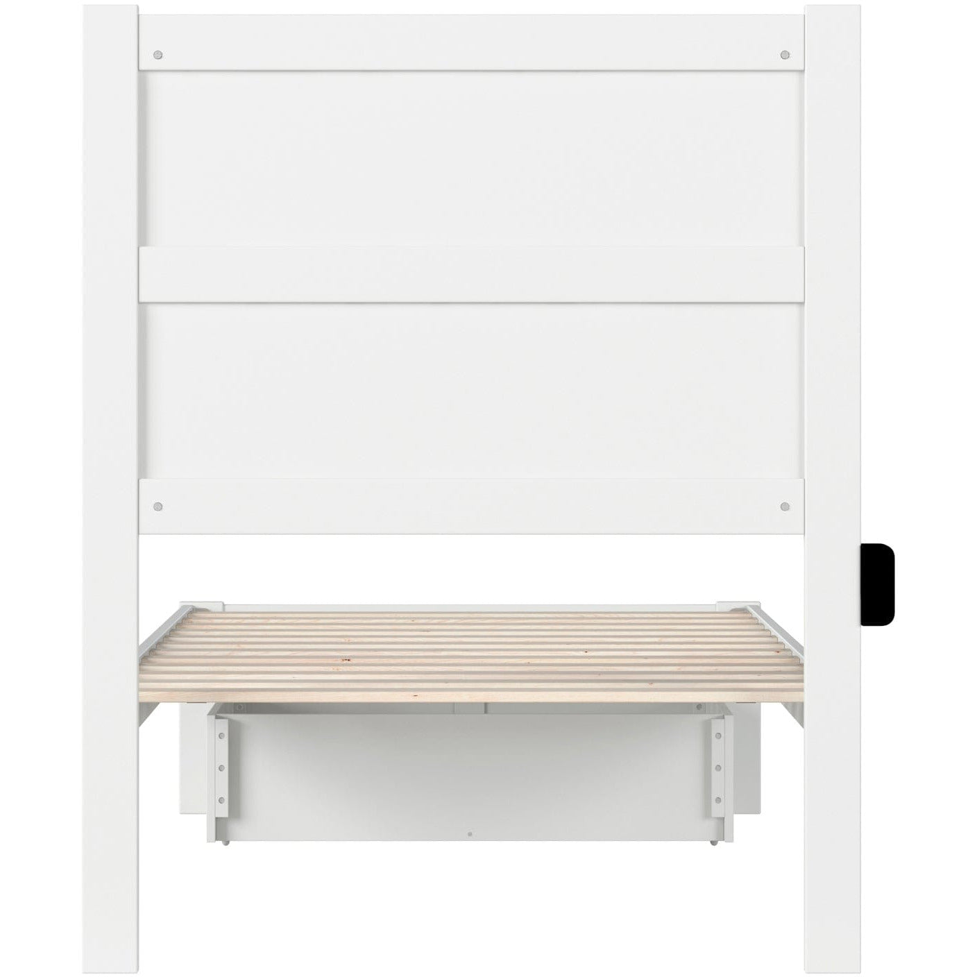 AFI Furnishings NoHo Twin Bed with Foot Drawer in White AG9112222