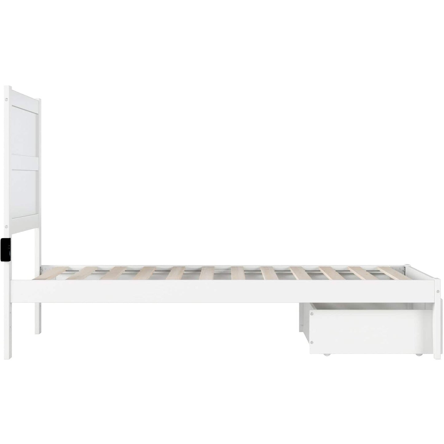 AFI Furnishings NoHo Twin Bed with Foot Drawer in White AG9112222