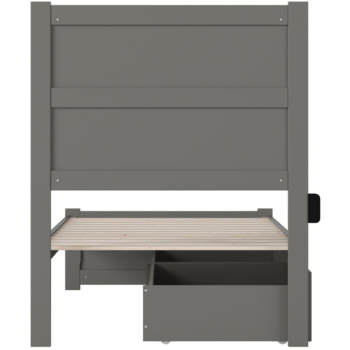 AFI Furnishings NoHo Twin Bed with Footboard and 2 Drawers in Grey AG9163329