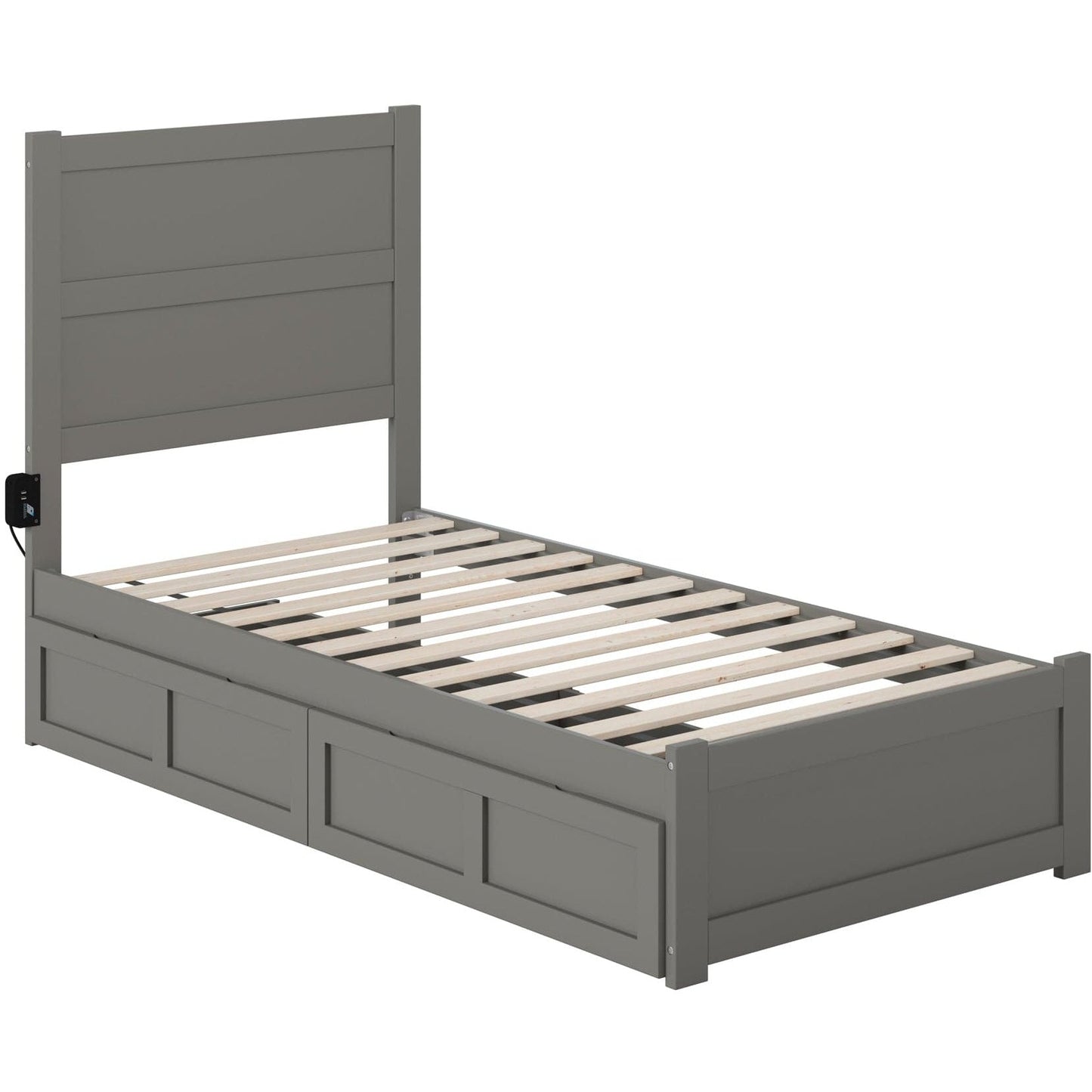 AFI Furnishings NoHo Twin Bed with Footboard and 2 Drawers in Grey AG9163329