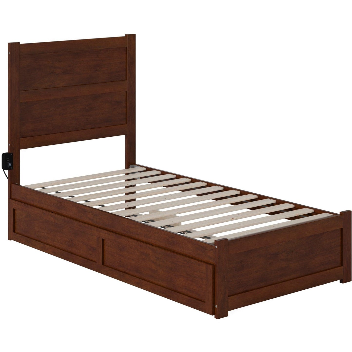 AFI Furnishings NoHo Twin Bed with Footboard and 2 Drawers in Walnut AG9163324