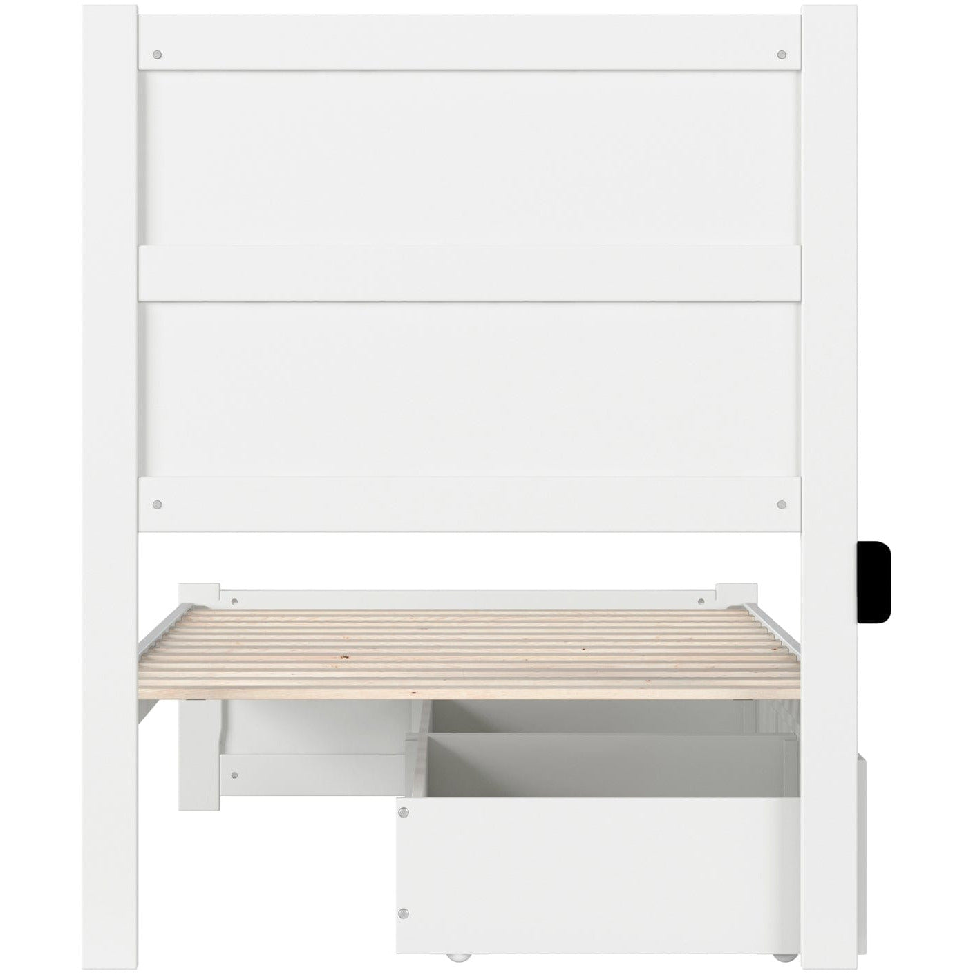 AFI Furnishings NoHo Twin Bed with Footboard and 2 Drawers in White AG9163322