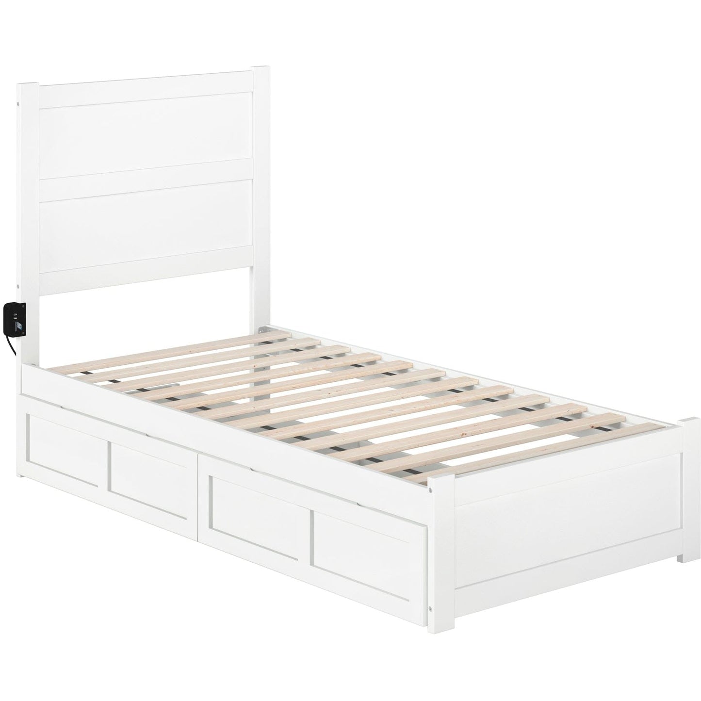 AFI Furnishings NoHo Twin Bed with Footboard and 2 Drawers in White AG9163322