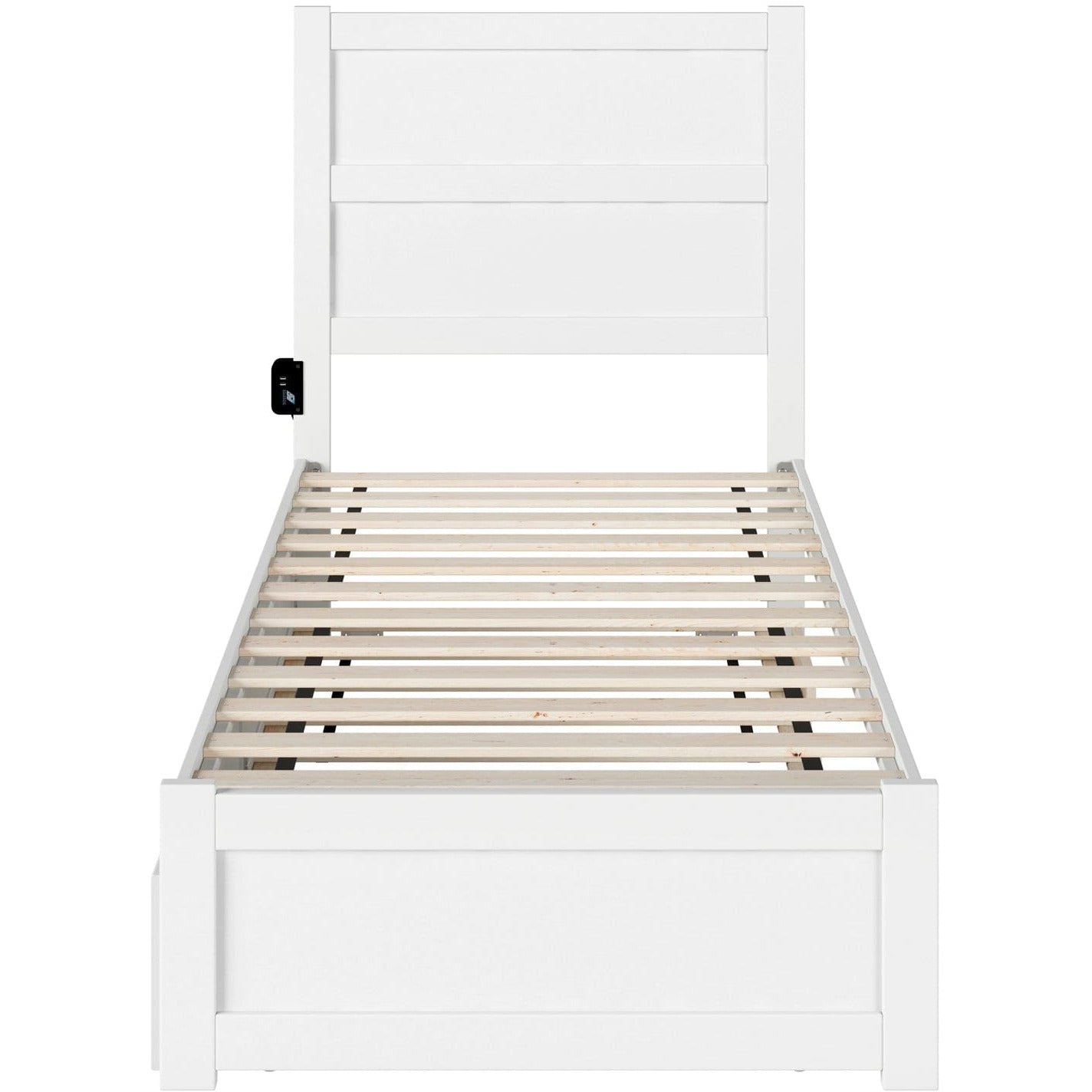 AFI Furnishings NoHo Twin Bed with Footboard and Twin Trundle in White AG9161222