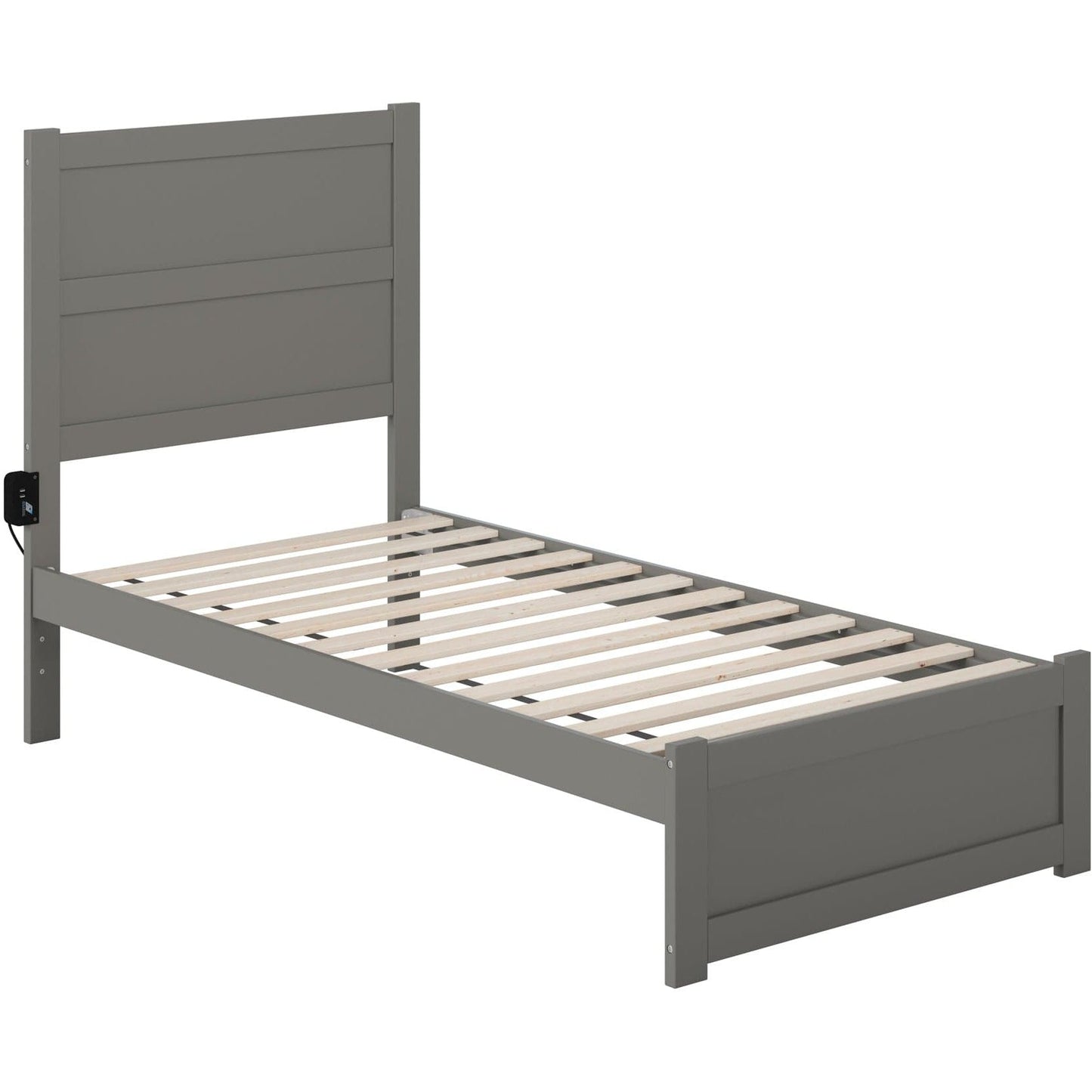 AFI Furnishings NoHo Twin Bed with Footboard in Grey AG9160029