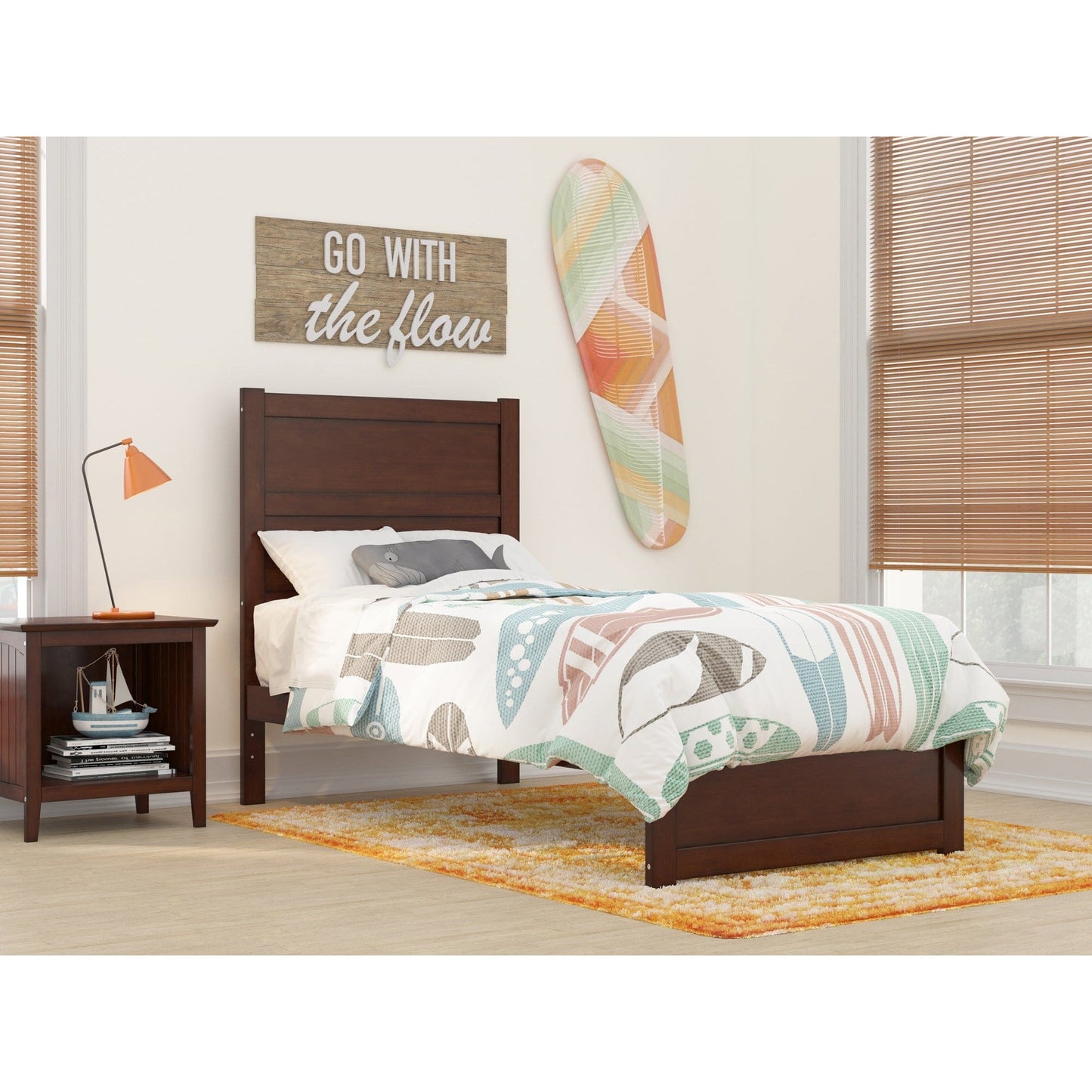 AFI Furnishings NoHo Twin Bed with Footboard in Walnut AG9160024