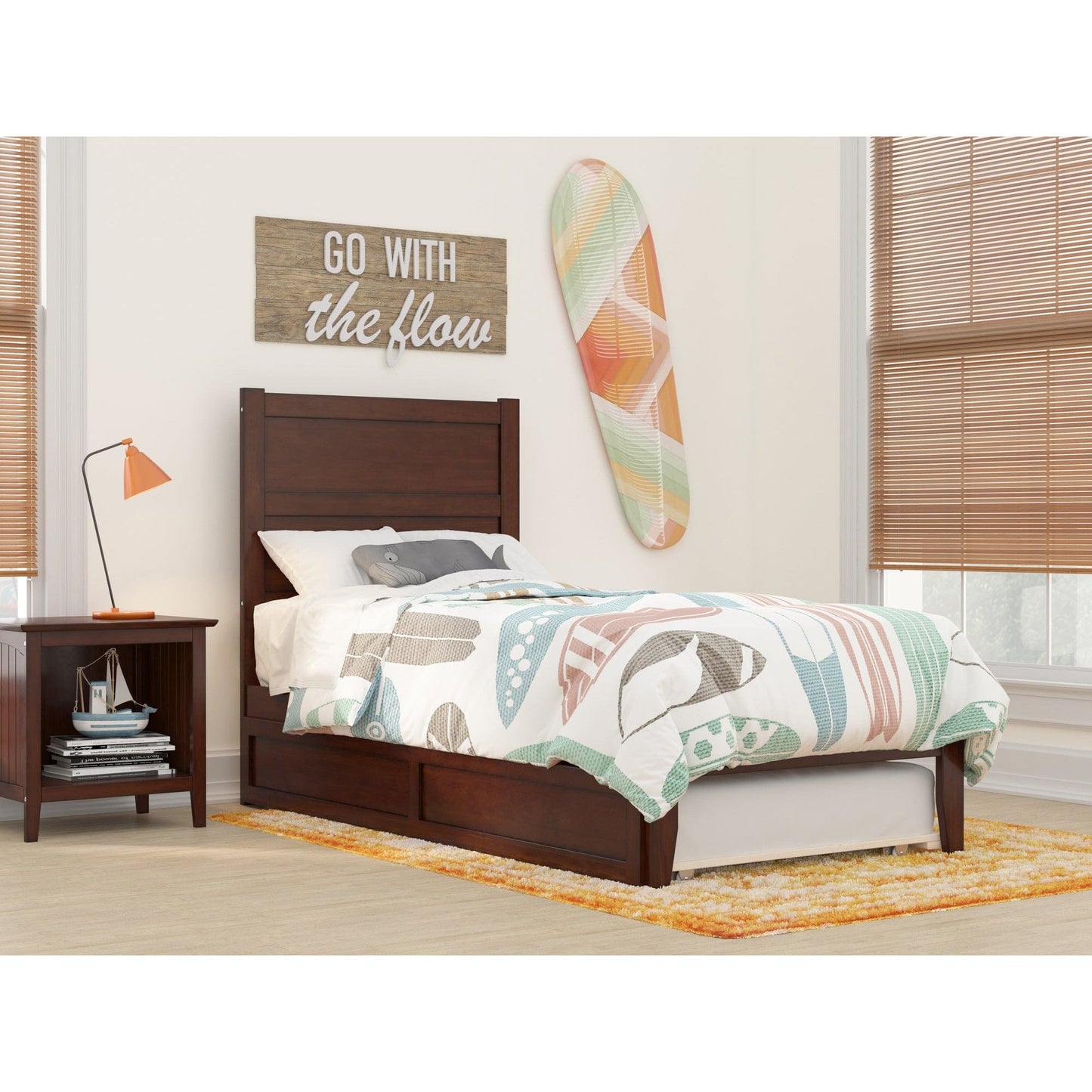 AFI Furnishings NoHo Twin Bed with Twin Trundle in Walnut AG9111224