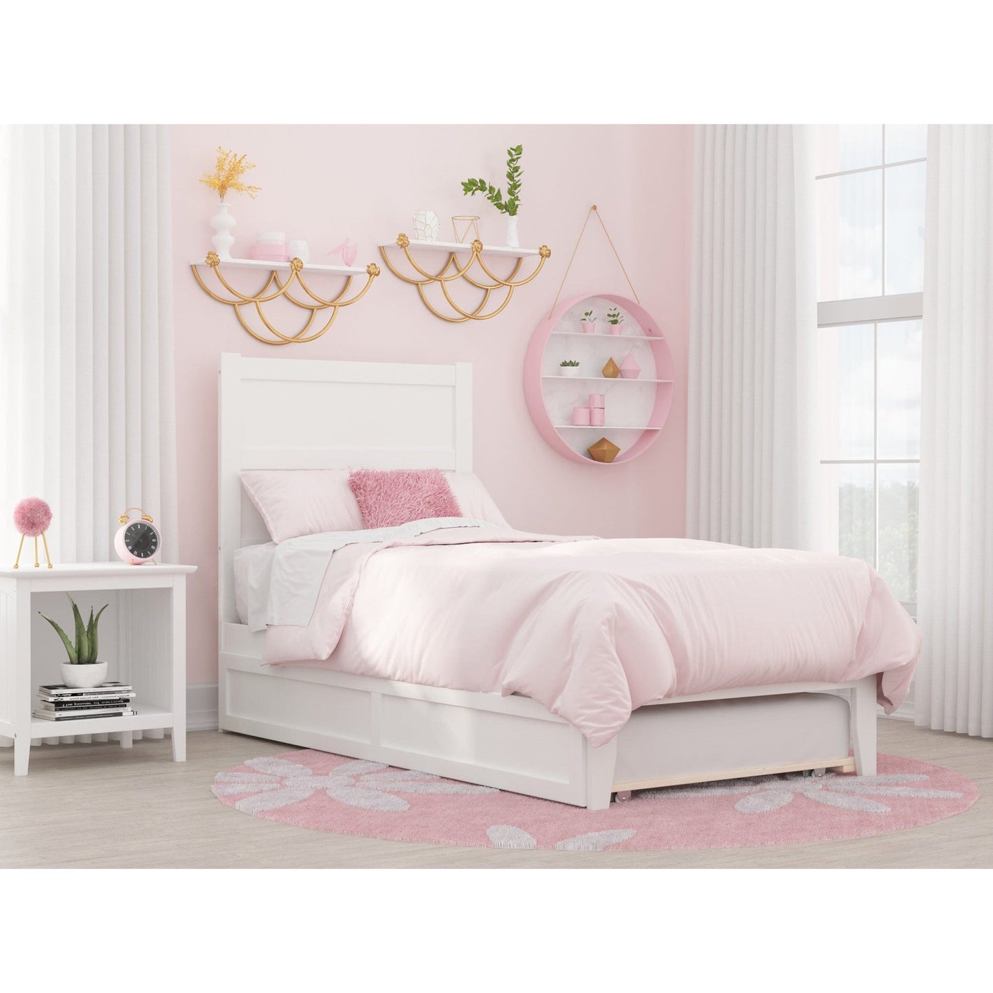 AFI Furnishings NoHo Twin Bed with Twin Trundle in White AG9111222