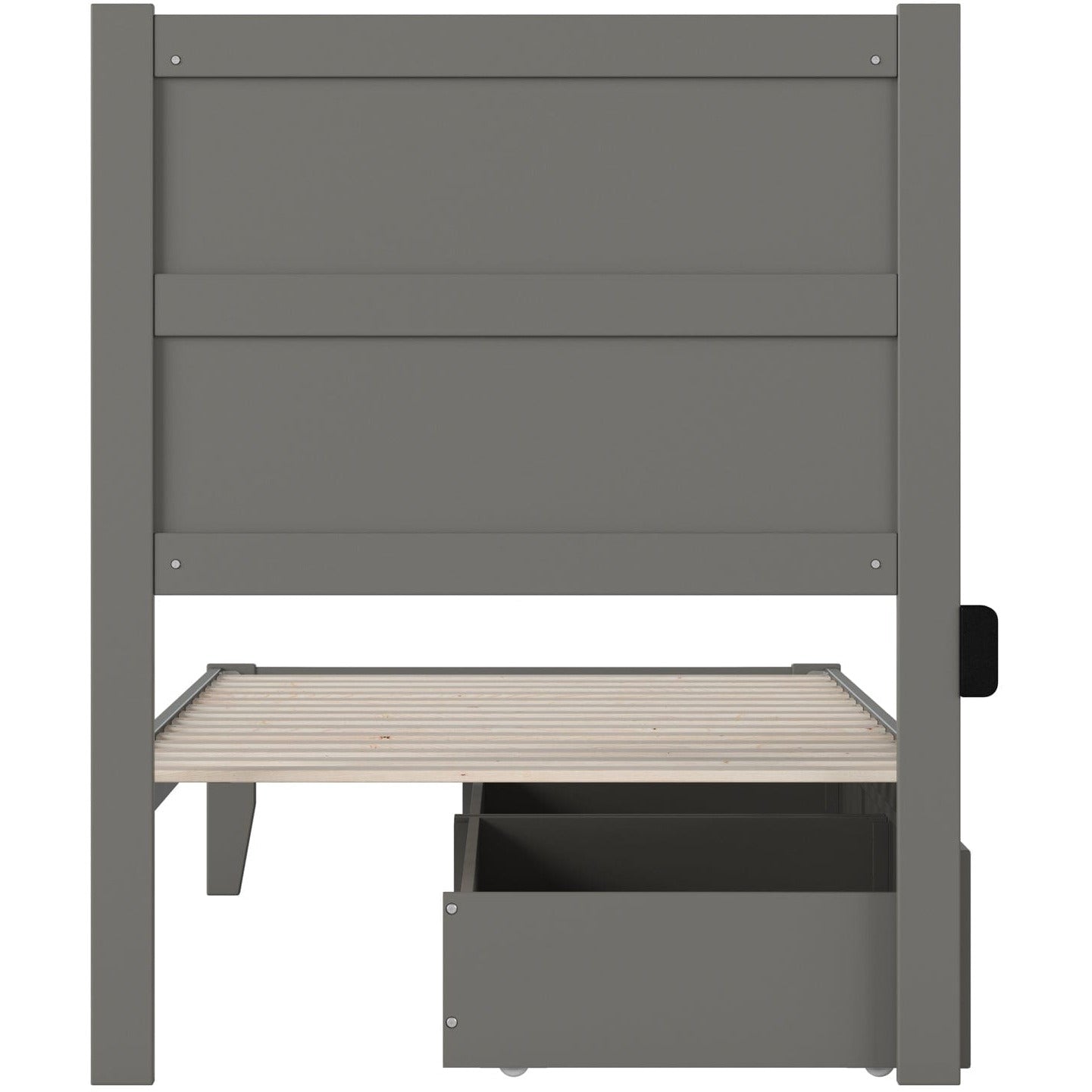 AFI Furnishings NoHo Twin Extra Long Bed with 2 Drawers in Grey AG9113419
